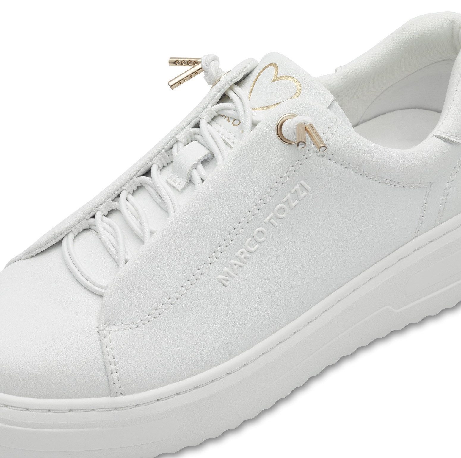 Marco Tozzi Slip-on sneakers , vrijetijdsschoen, lage schoen, veterschoen met zijlijk logo-opdruk