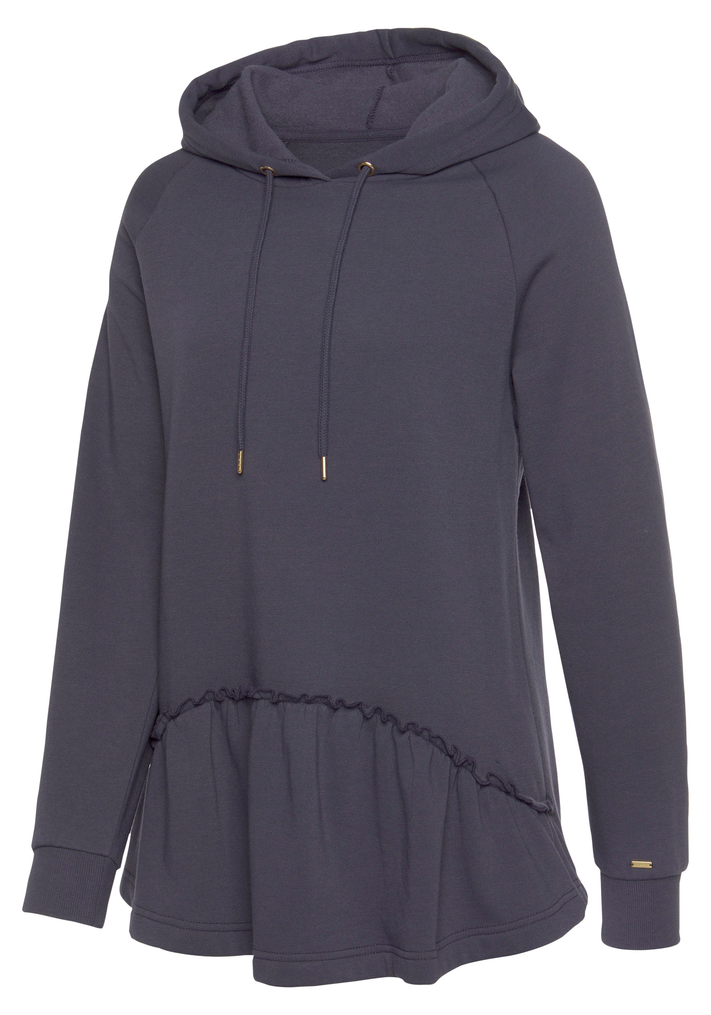Lascana Hoodie met ruches, loungepak, hoodie
