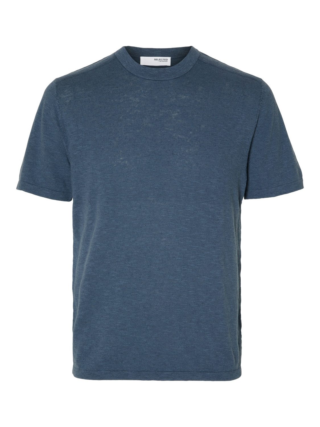 SELECTED HOMME Shirt met korte mouwen SLHBERG LINEN SS KNIT TEE NOOS