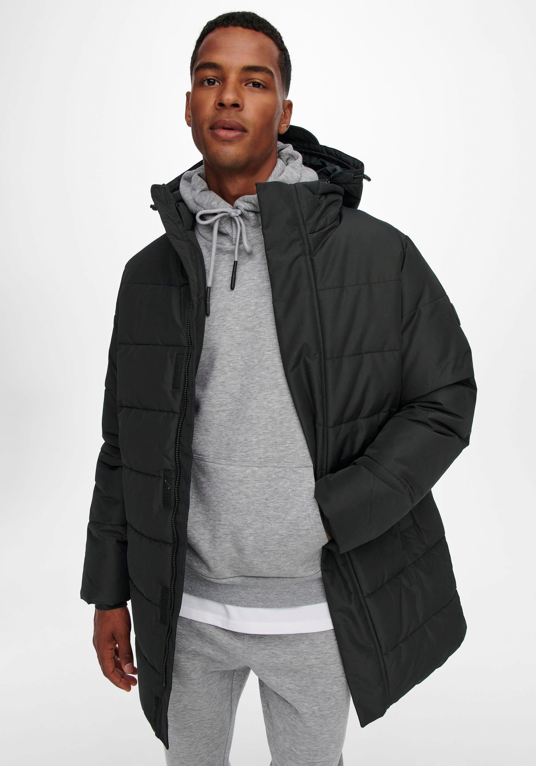 ONLY & SONS Gewatteerde jas ONSCARL LIFE LONG QUILTED COAT NOOS OTW