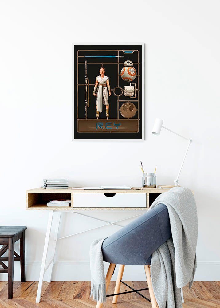 Komar Wanddecoratie Star Wars Toy Rey Wanddecoratie voor de kinderkamer - zonder lijst (1 stuk)