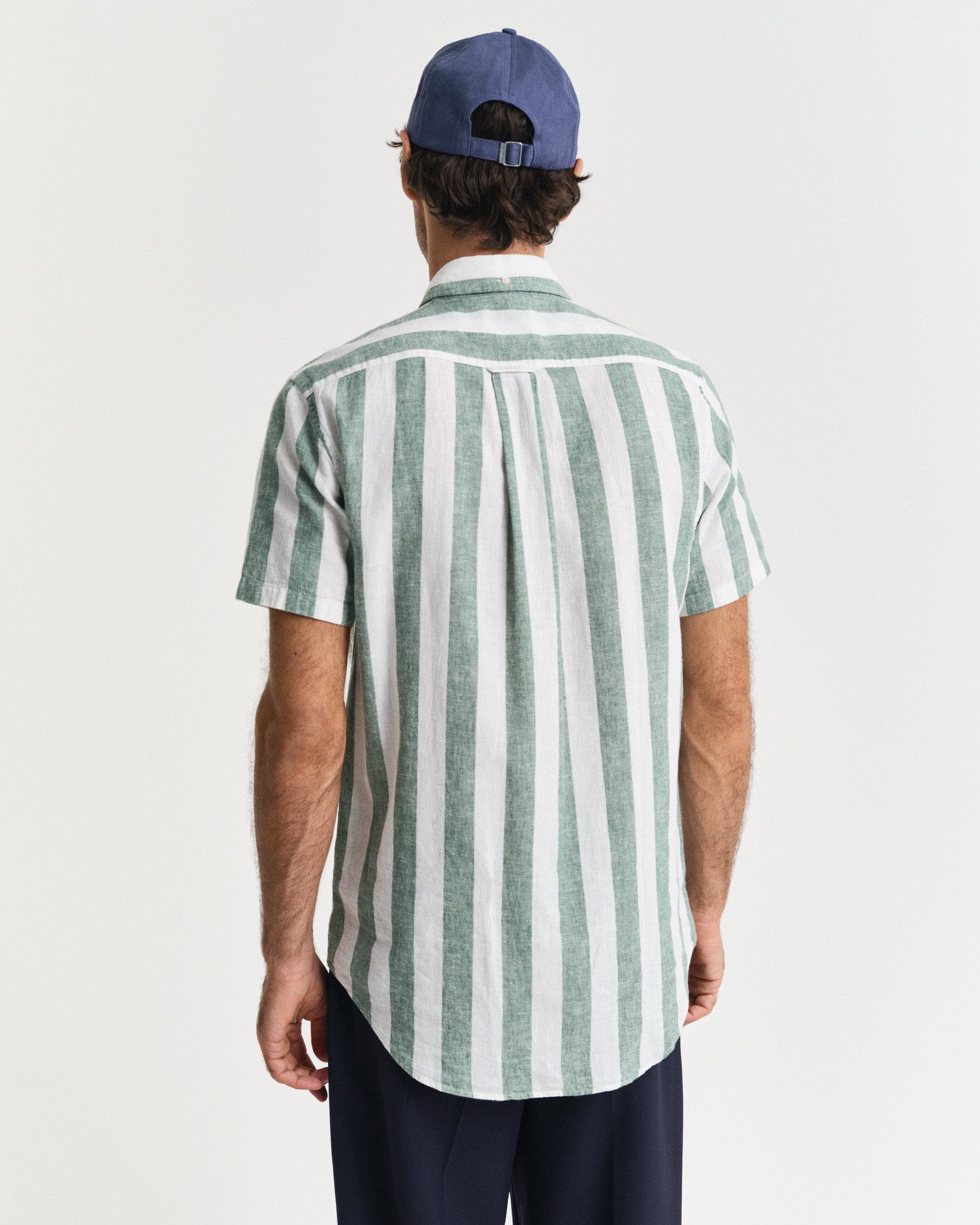 Gant Overhemd met korte mouwen REG COTTON LINEN STRIPE SS SHIRT