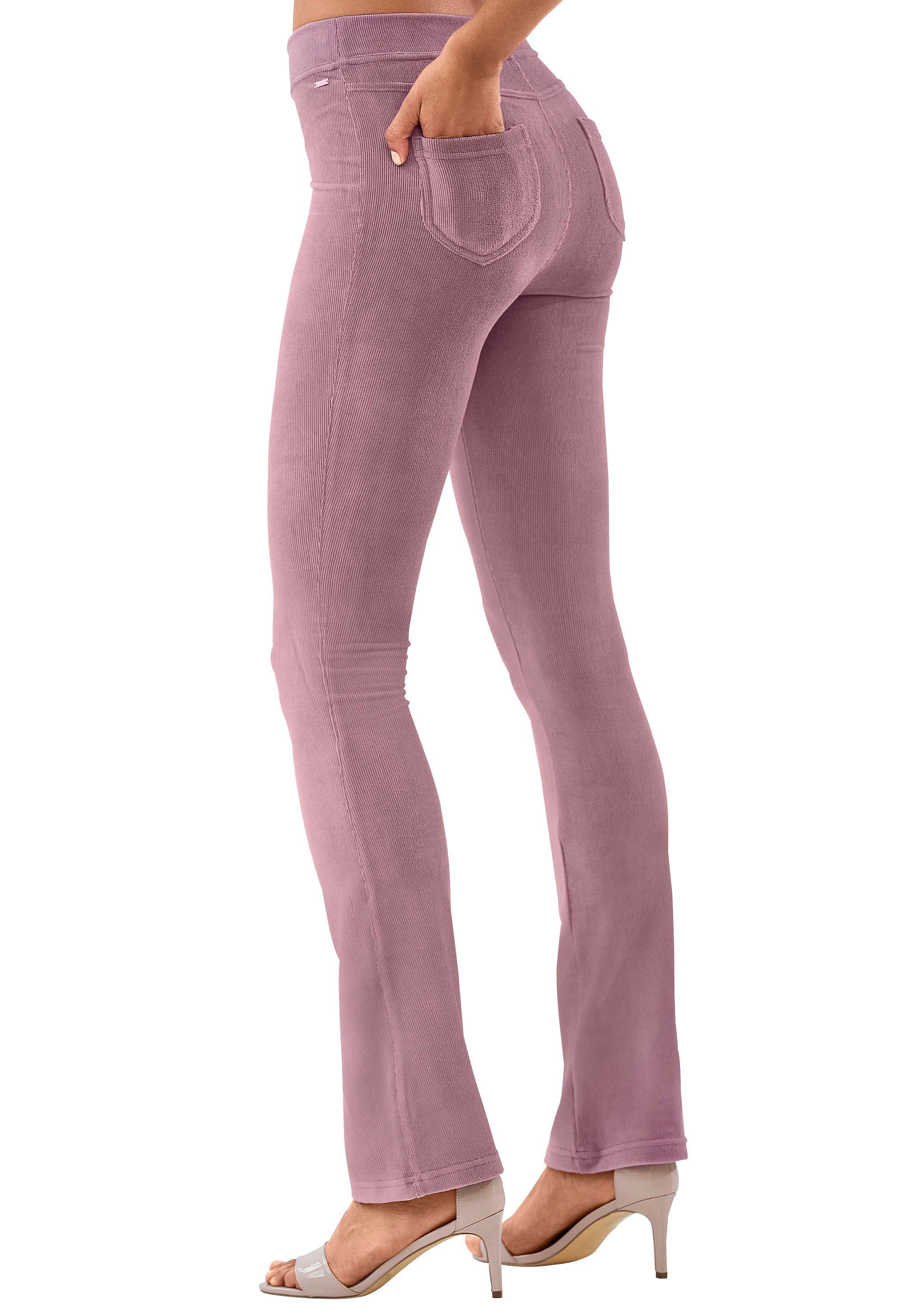 Lascana Jazzpants uit zacht materiaal in cordlook, loungewear
