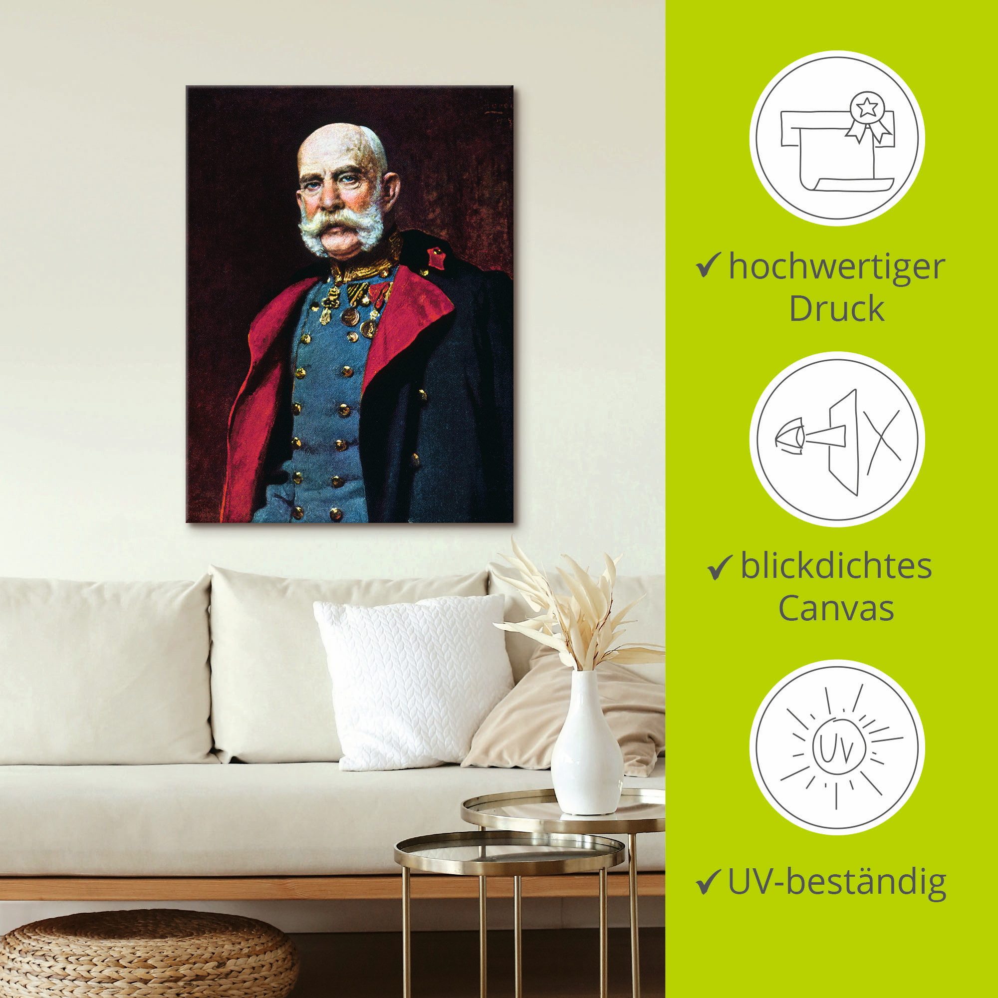 Artland Artprint Keizer Frans Joseph I., 1902 als artprint op linnen, poster in verschillende formaten maten