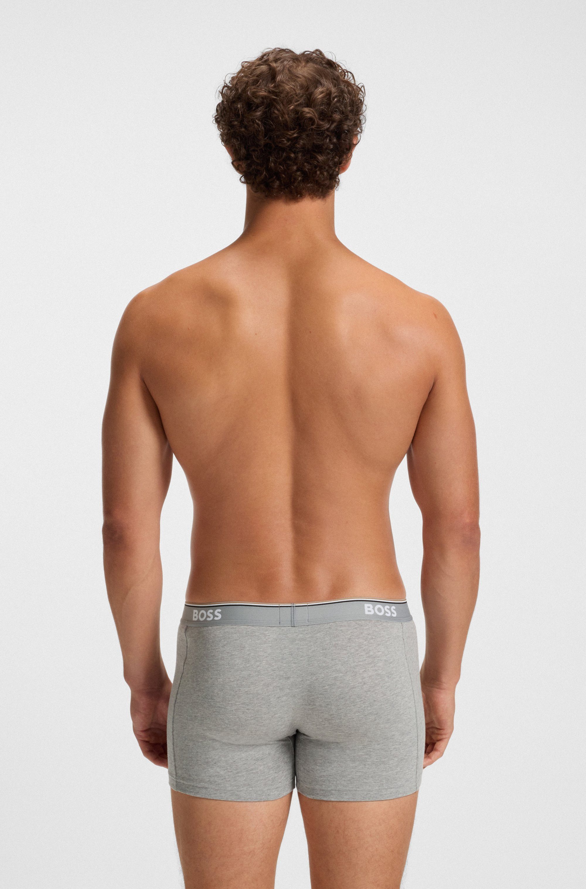 BOSS Lange boxershort BRIEF 3 PACK met in kleur bijpassende weefband (3 stuks)