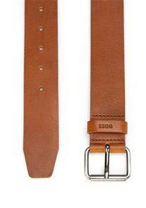 Boss Leren riem met metalen gesp en boss-logo-gravure op de lus