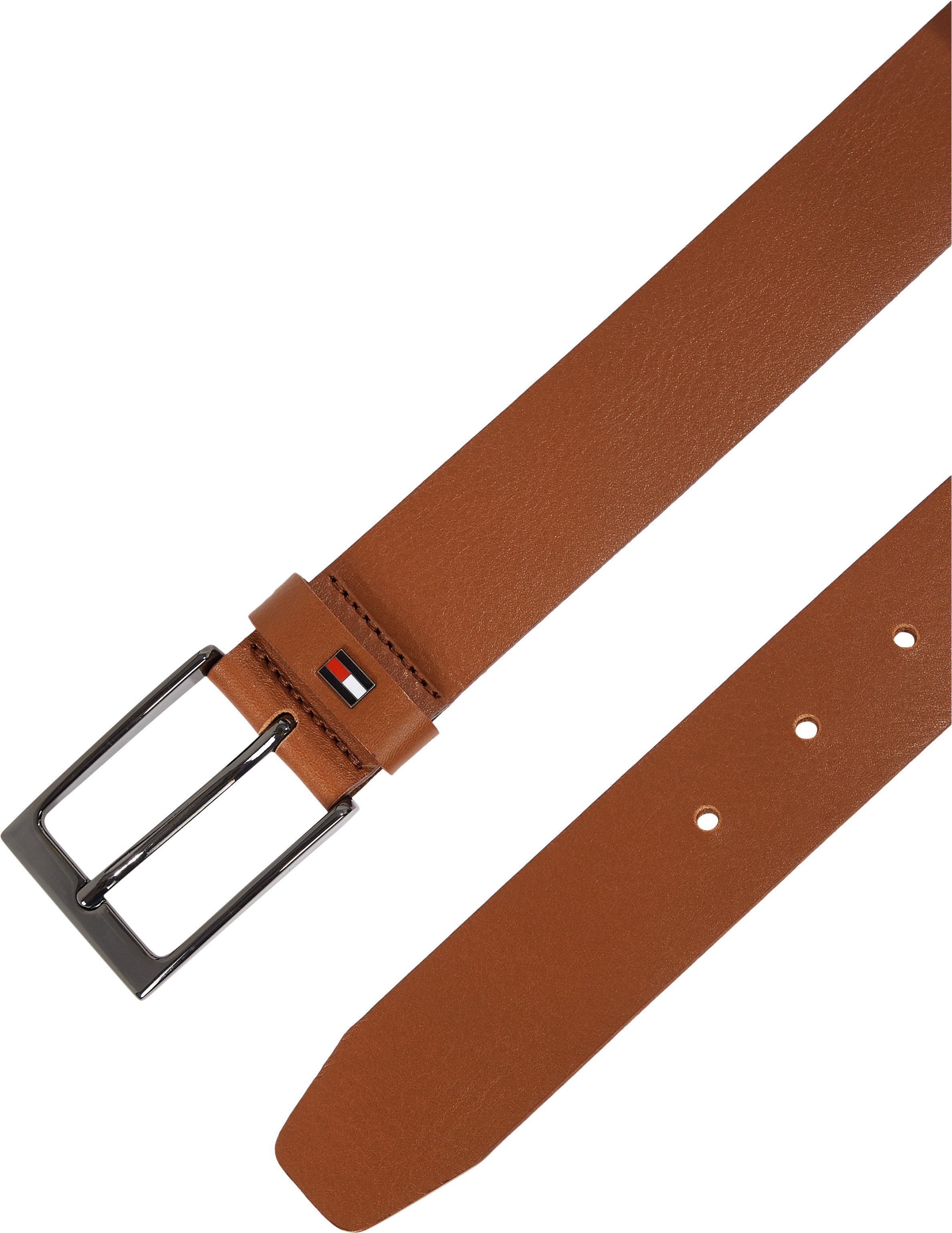 Tommy Hilfiger Leren riem LAYTON 3.5 Metalen patch, eenvoudige doornsluiting