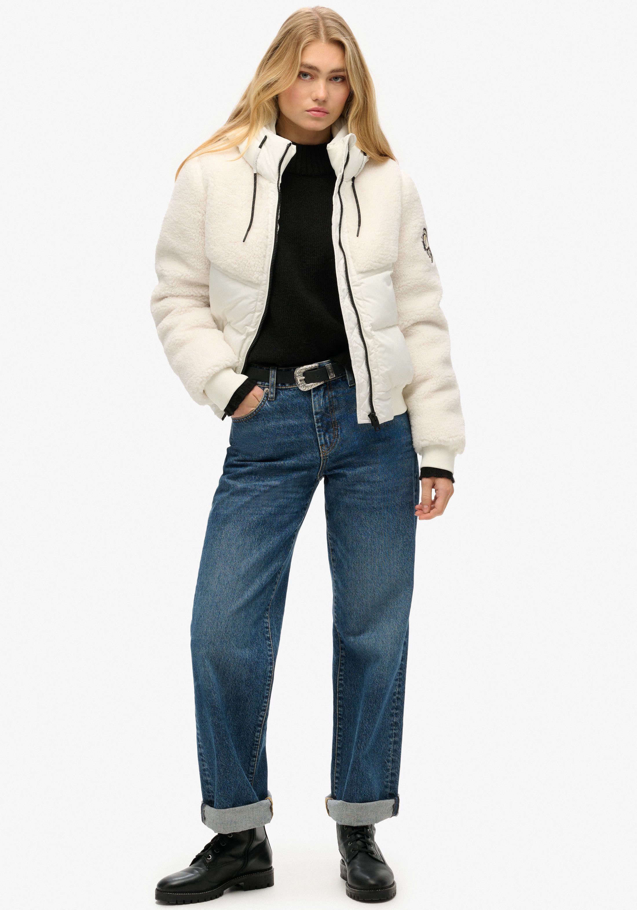 Superdry Gewatteerde jas SU-EVEREST BOMBER HYBRID JACKET