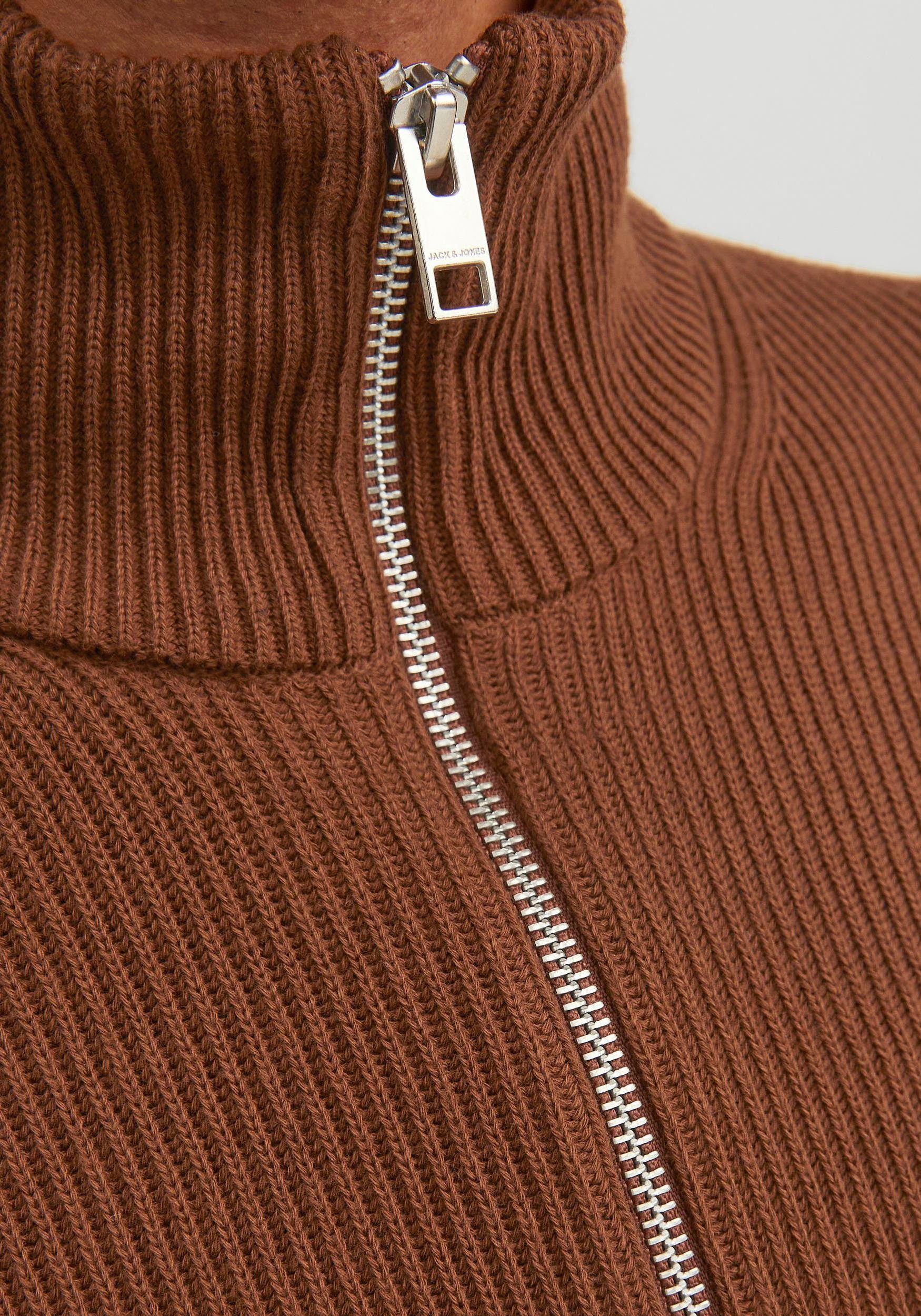 Jack & Jones Trui met staande kraag JPRCCPERFECT KNIT HALF ZIP SN