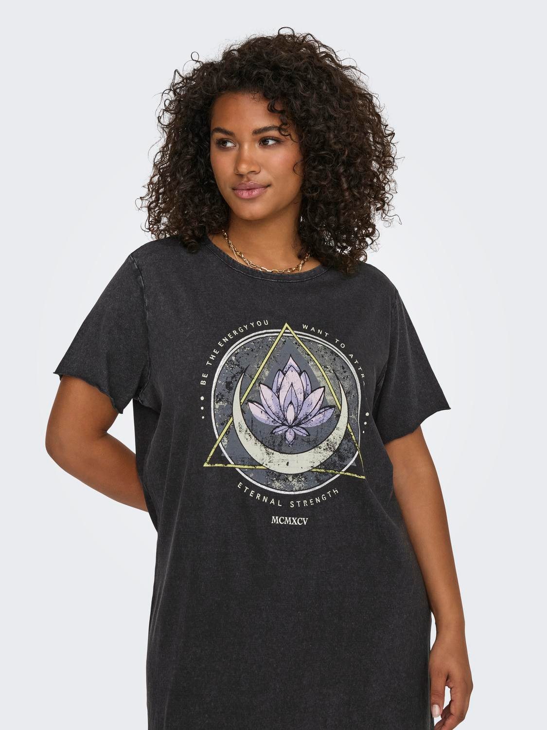 ONLY CARMAKOMA Shirtjurk CARLUCY LIFE SS T-SHIRT DRESS JRS NOOS