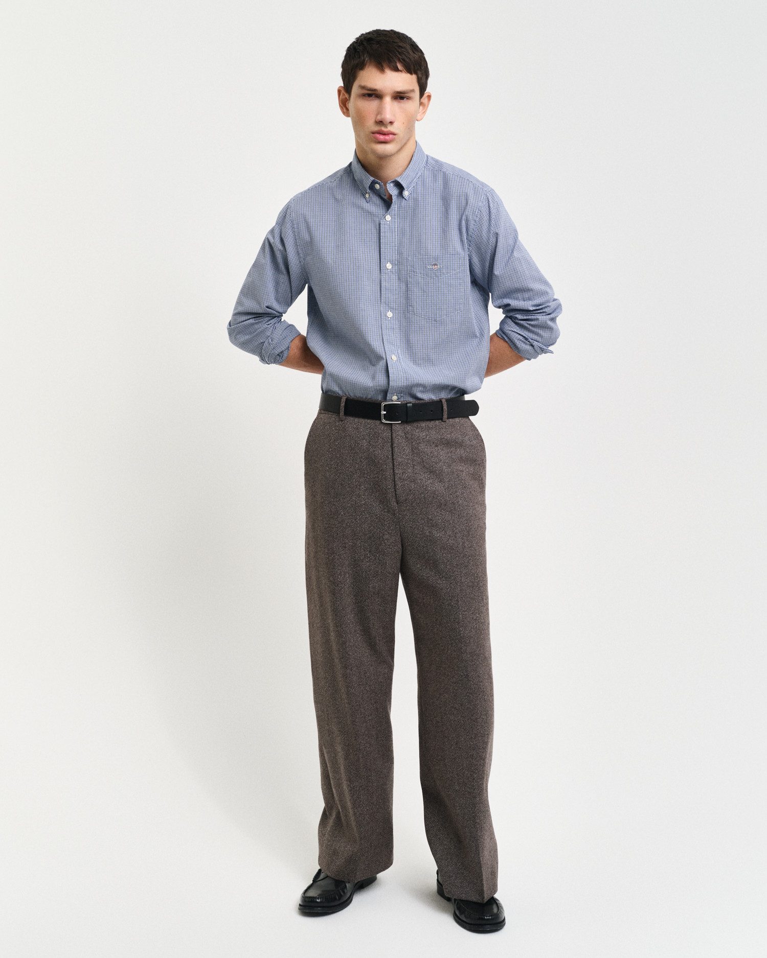 Gant Overhemd met lange mouwen REG POPLIN MICRO GINGHAM SHIRT Regular fit popeline overhemd met Vichy mini-ruit