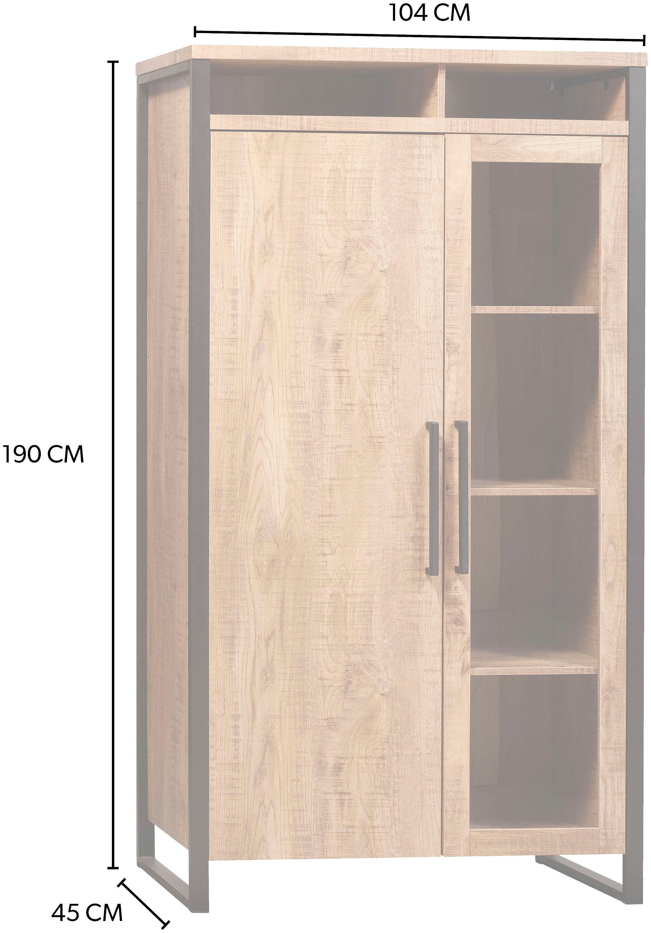 OMG Design Vitrinekast Carriba woonkamer kast Hoogte 190 cm, met soft-close