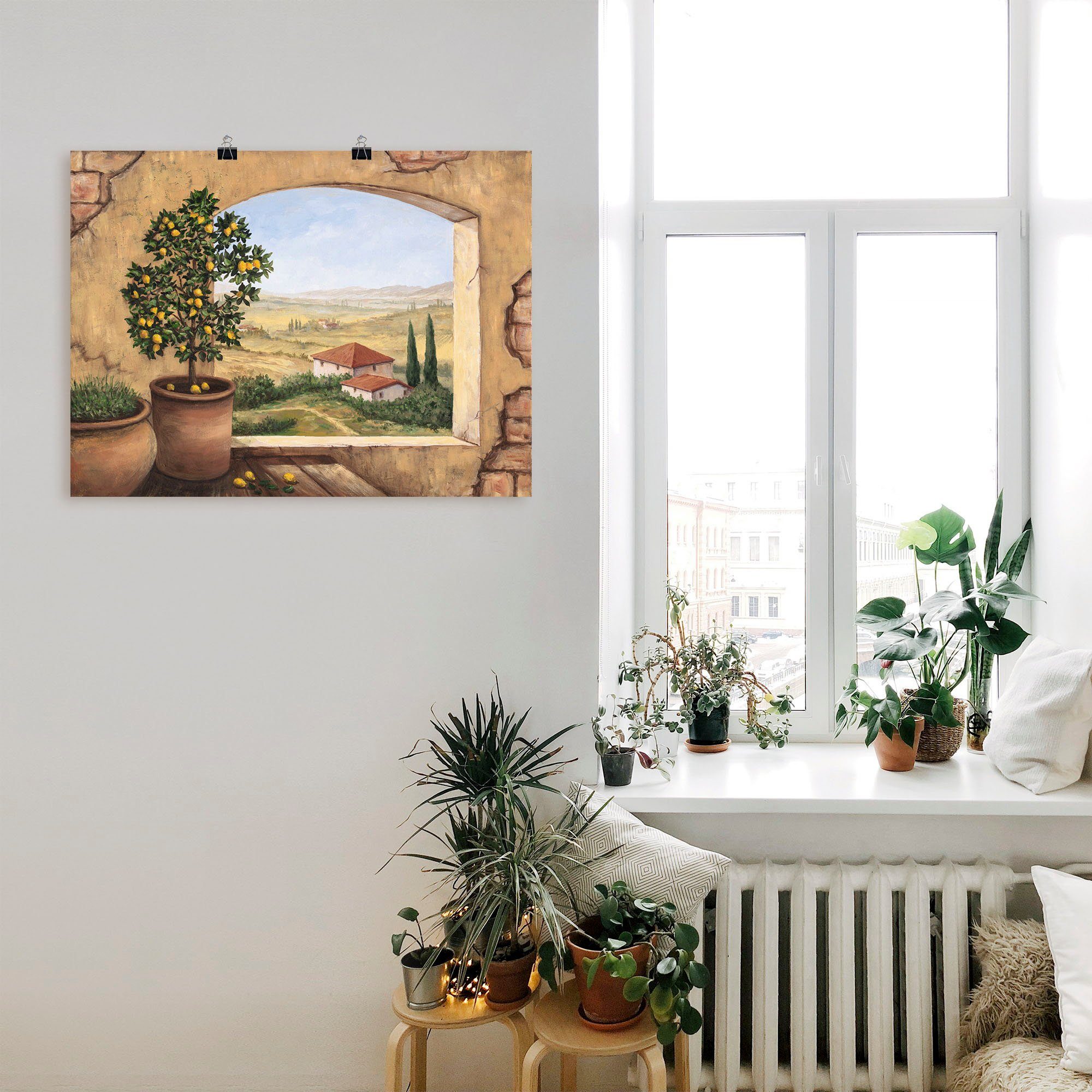 Artland Artprint Raam in Toscane als artprint van aluminium, artprint voor buiten, artprint op linnen, poster, muursticker
