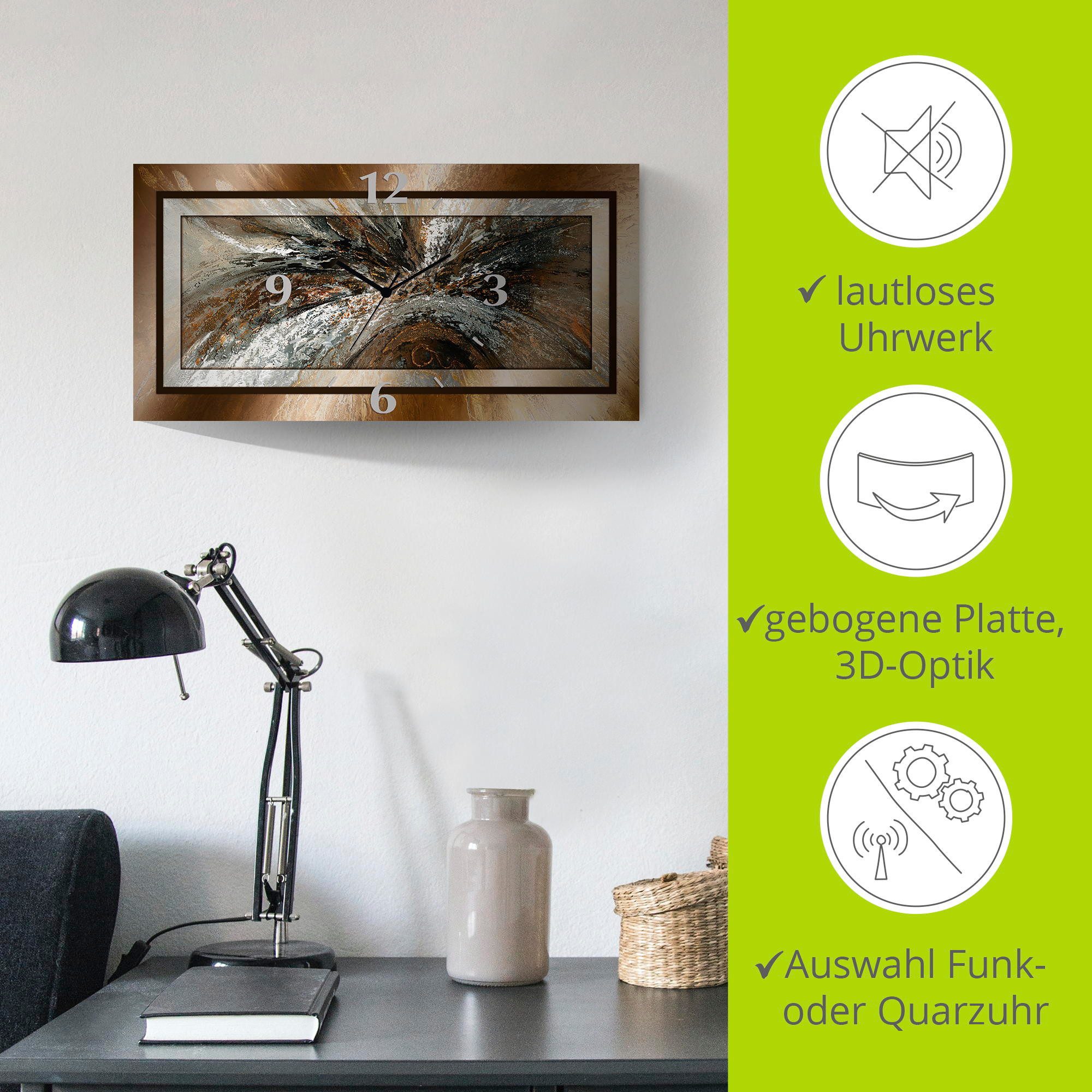 Artland Wandklok Goudkleur abstract 1 3d-look geschulpt, met kwarts- of radiografisch uurwerk, verschillende maten