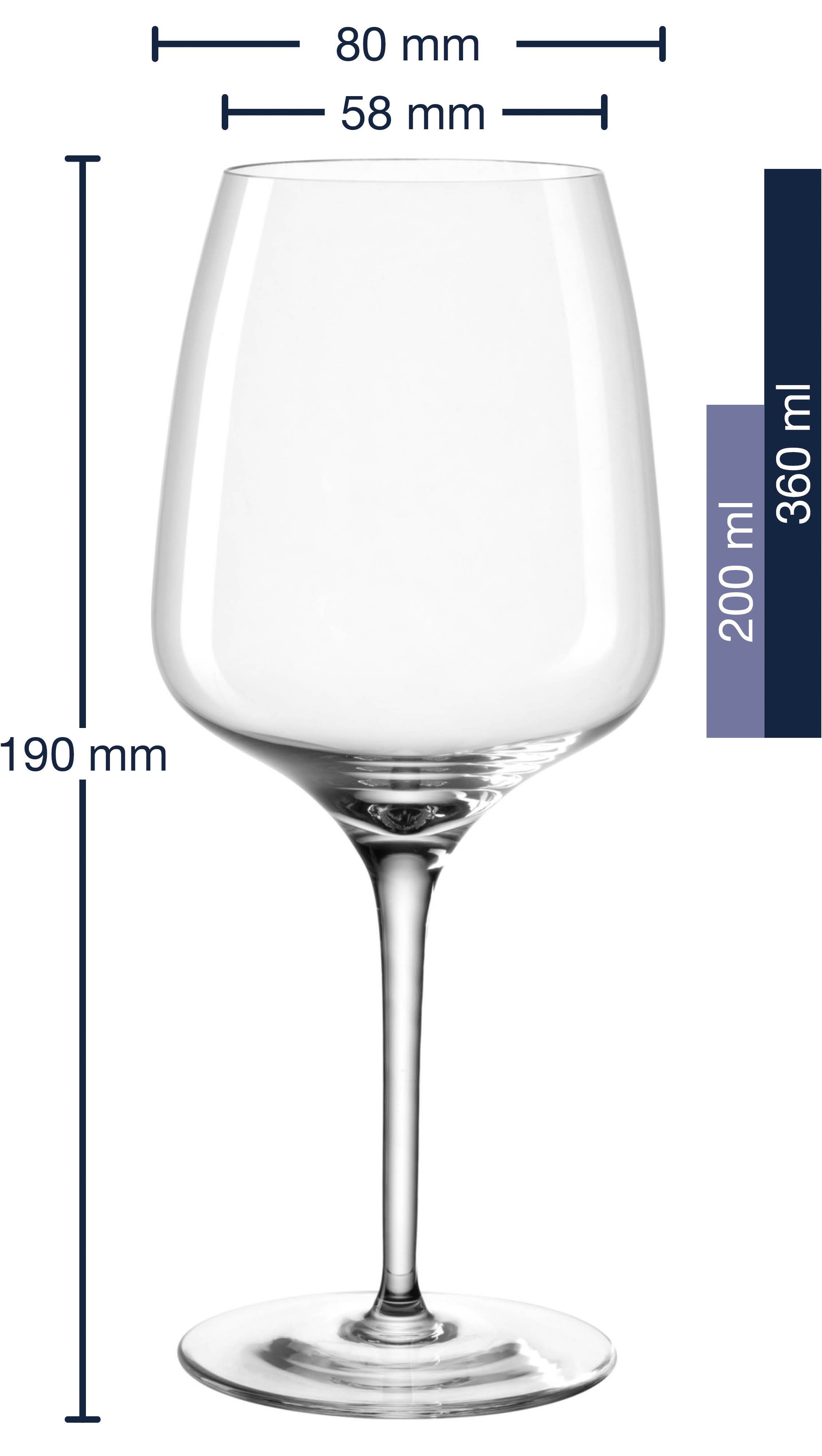 LEONARDO Wijnglas Witte wijnglas CESTI, 360 ml, 6-delig set (set, 6-delig)