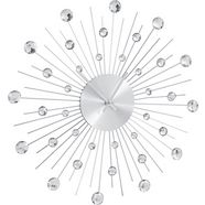 leonique wandklok "universe" xxl, rond, oe 50 cm, met siersteentjes, ideaal in de woonkamer (1-delig) zilver