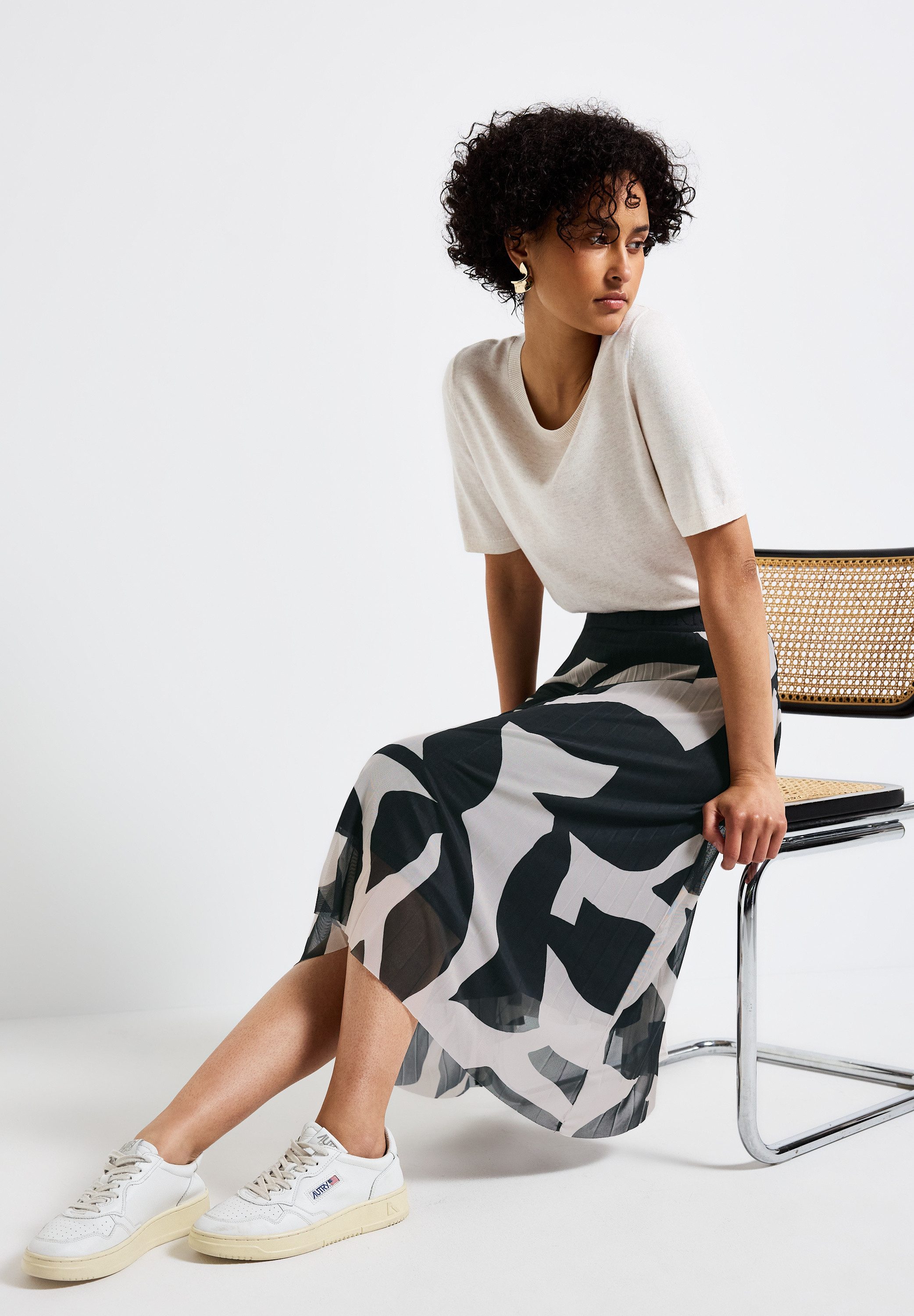 STREET ONE Plissérok met elastische taille