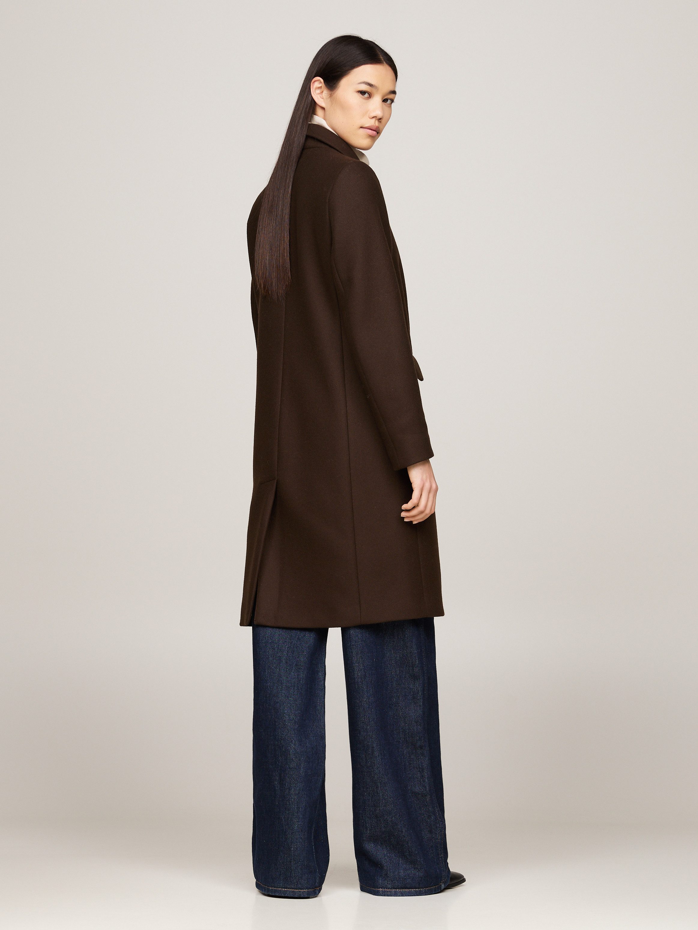 Tommy Hilfiger Lange jas met gestempeld logo