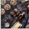 reinders! print op glas artprint op glas lekkere chocolade cookies - ingredinten - walnoten - bakken (1 stuk) bruin