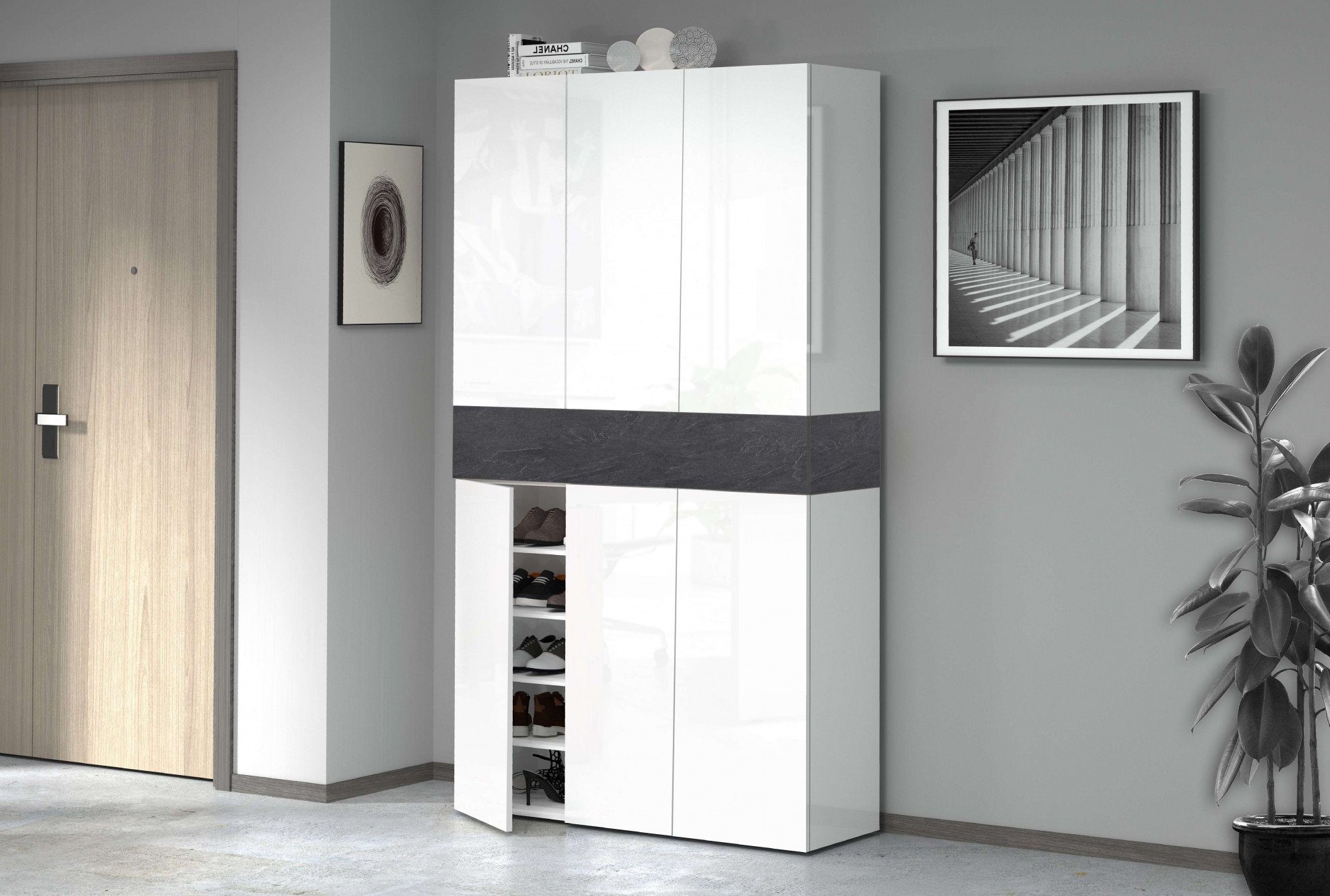 INOSIGN Schoenenkast Savona Hoogte 200cm, 12 inlegplanken, 21 vakken (1 stuk)