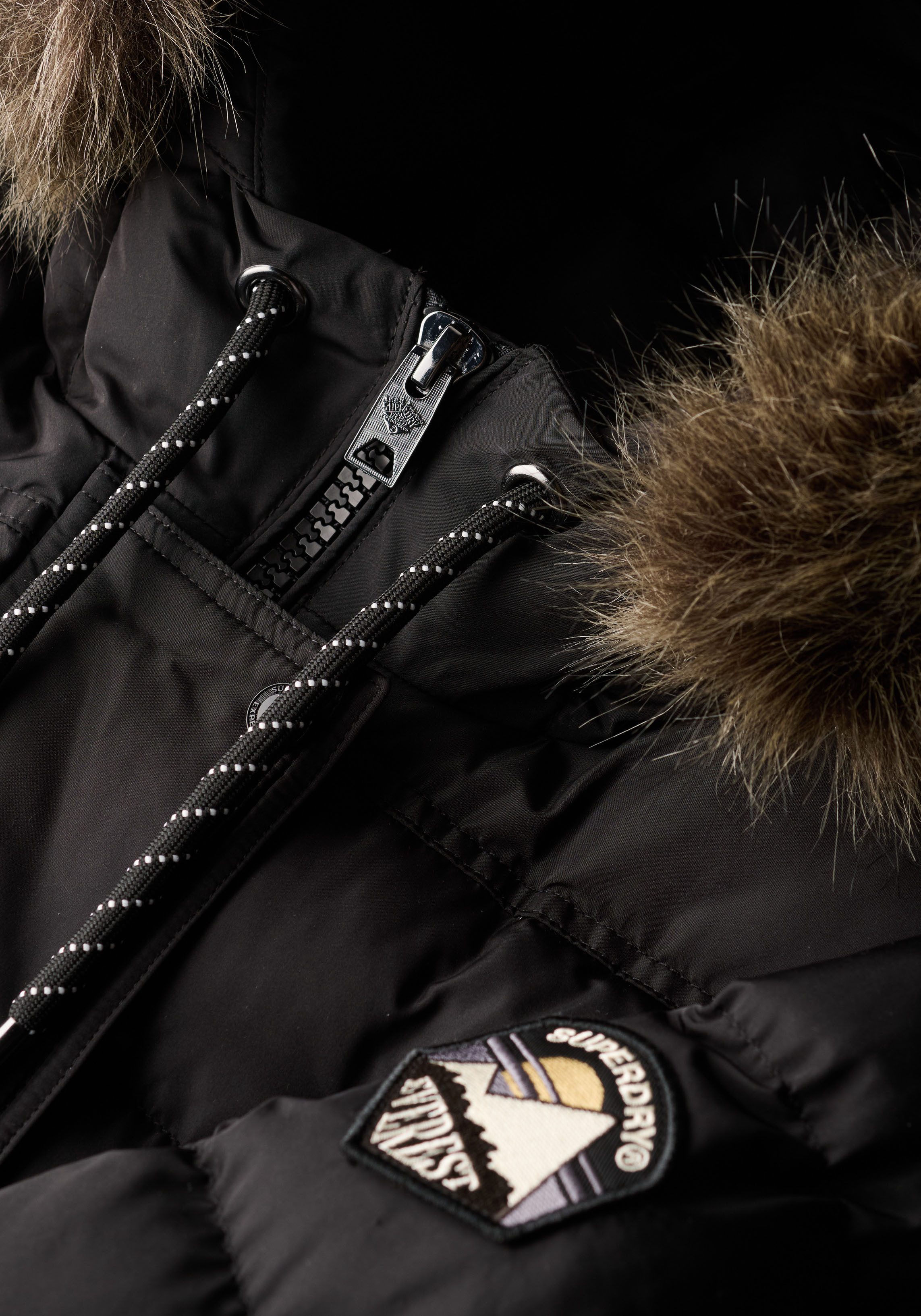 Superdry Gewatteerde jas Everest Faux Fur Longline Jkt