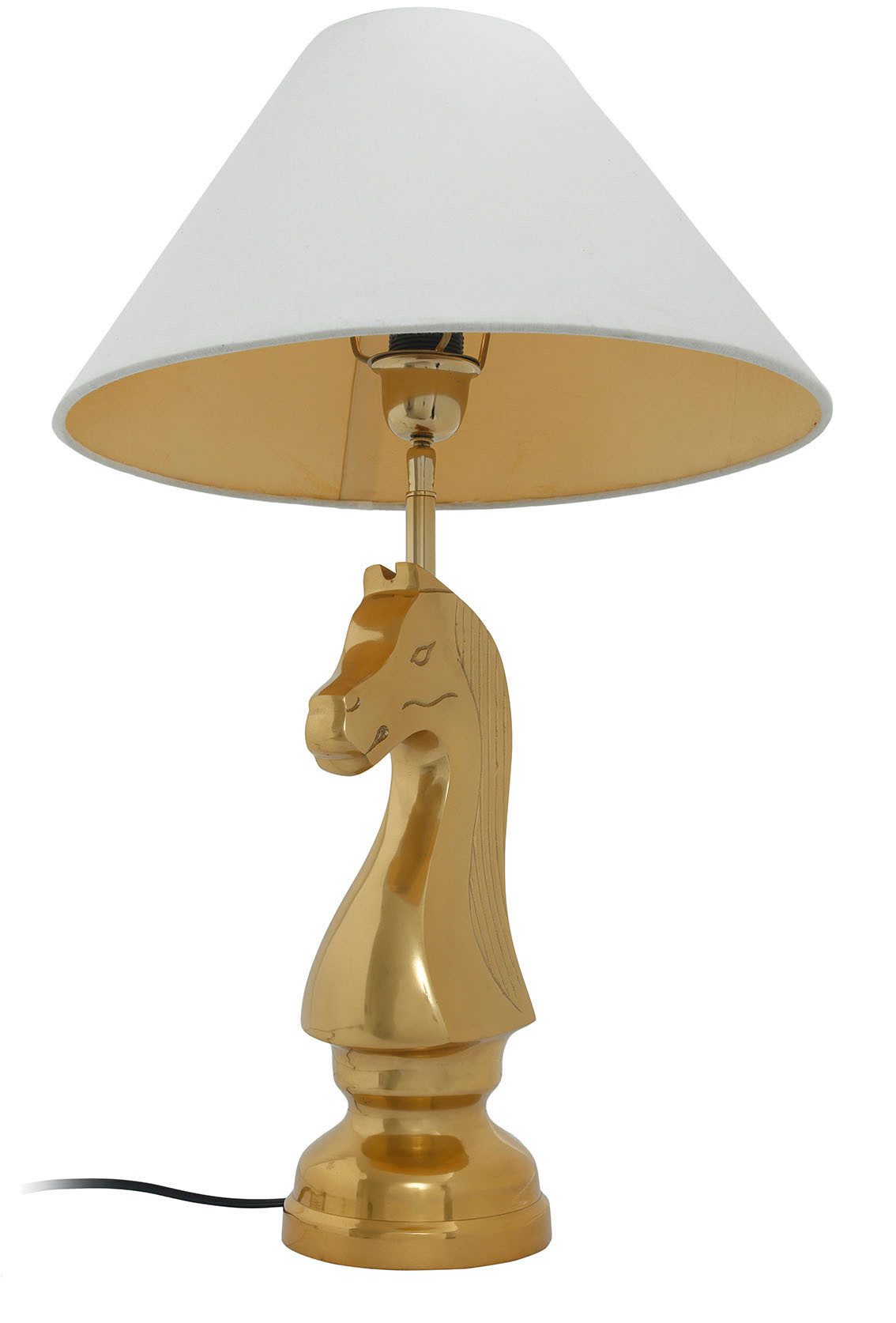 Kayoom Tafellamp Bishop 125 met decoratieve schaakpaardvoet van metaal, met stoffen kap (1 stuk)