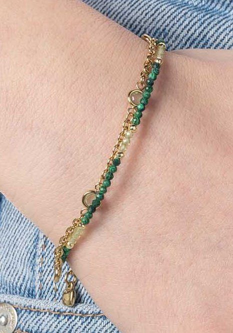 LEONARDO Armband Valea, 021768 met malachiet - met glaskraal
