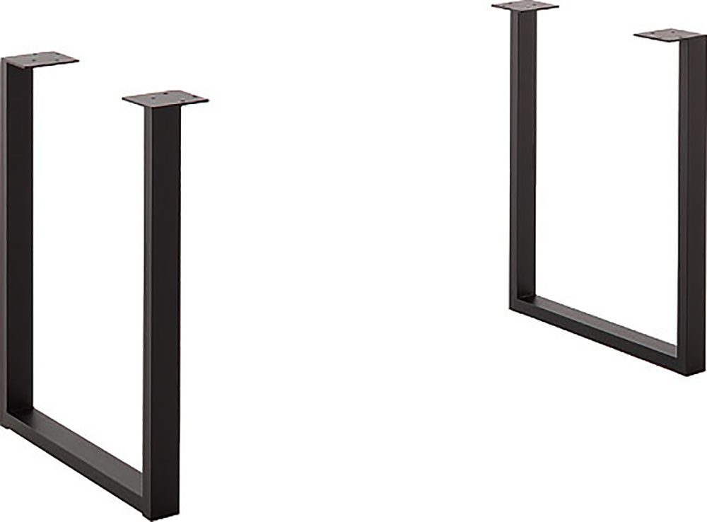 MCA living Eettafel Zeballos, TOPSELLER! U-frame van poedercoated metaal, blad van zerreiche (1 stuk)
