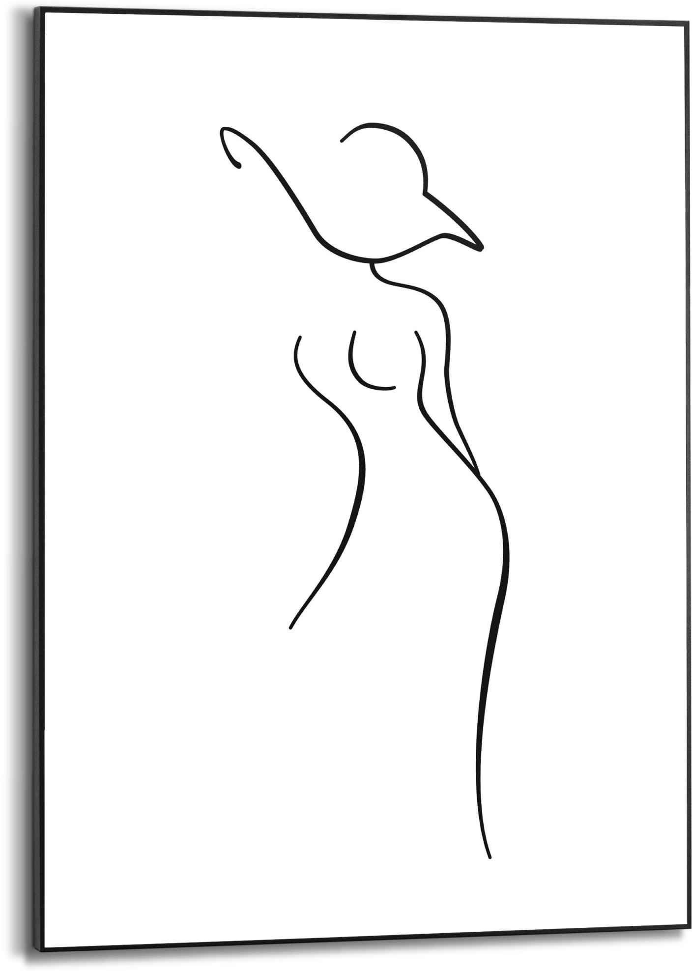 Reinders! Wanddecoratie Silhouet vrouw - abstract - lijnentekening - modern