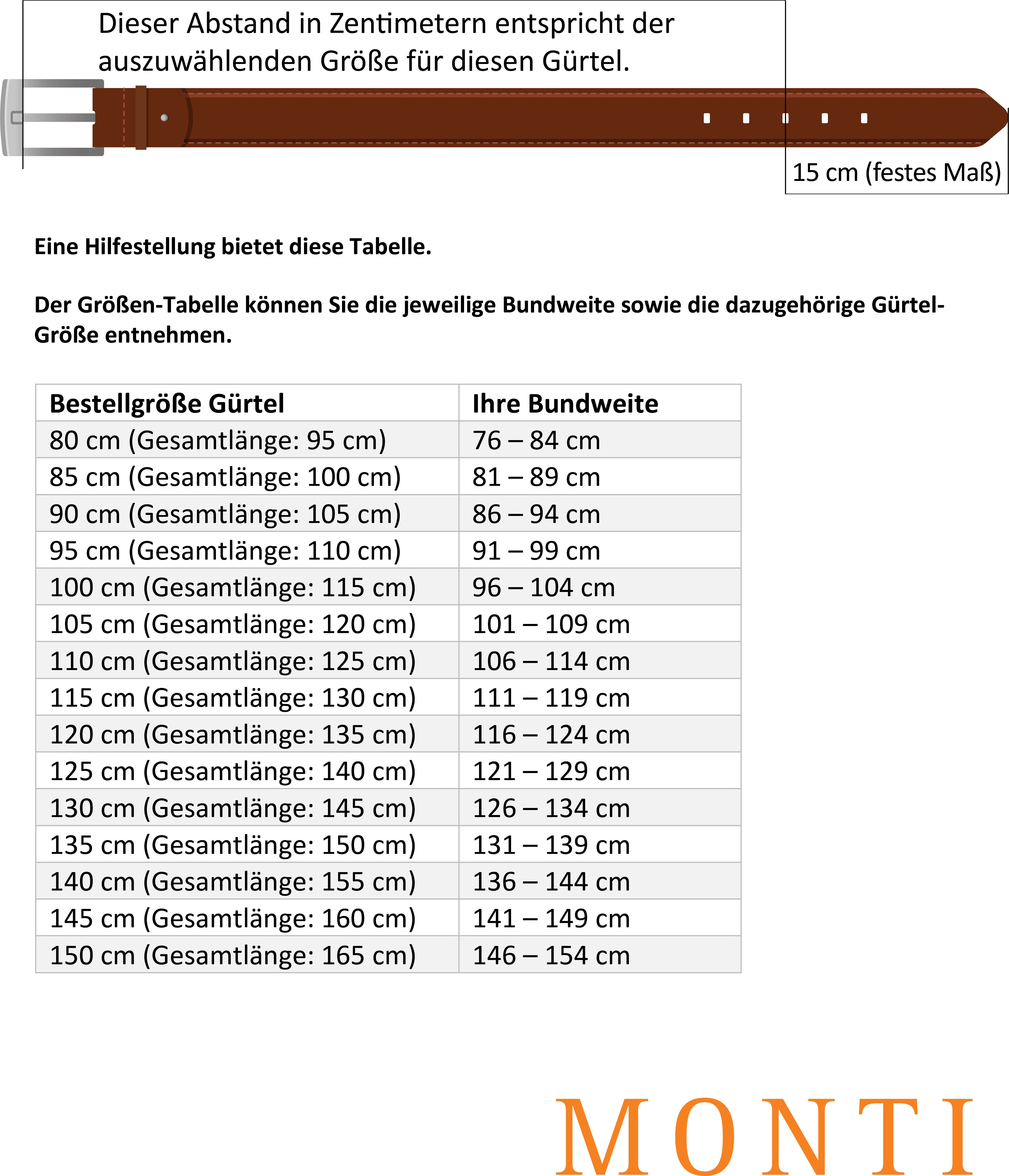 MONTI Leren riem 3,5 cm breed, klassiek-business, automatische sluiting - past altijd