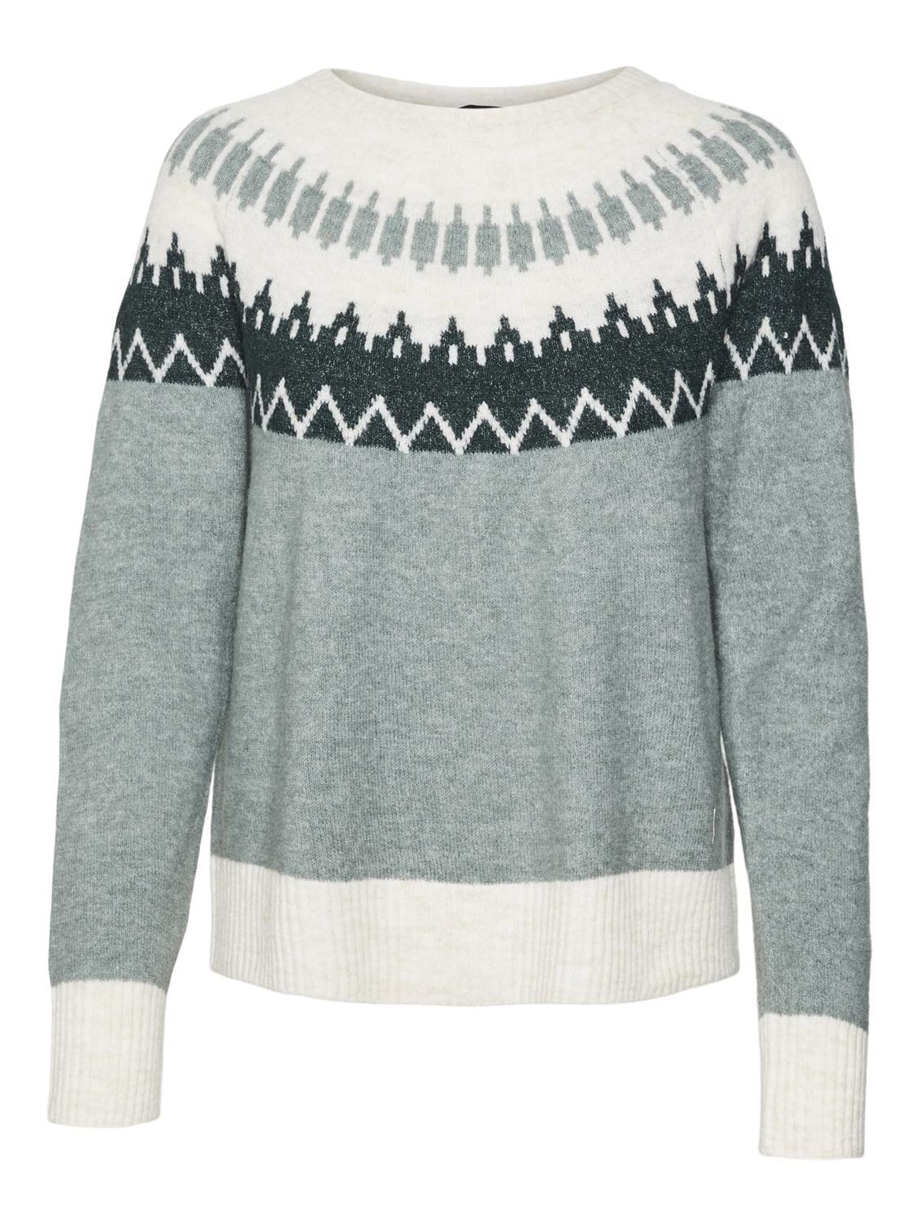 Vero Moda Gebreide trui VMSIMONE LS NORDIC PULLOVER GA REP BOO