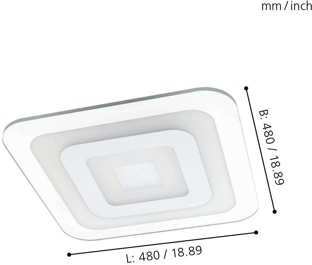 EGLO Led-plafondlamp REDUCTA 1 Plafondlamp wit, lichtkleur instelbaar (CCT), lamp voor de woonkamer, 48 cm