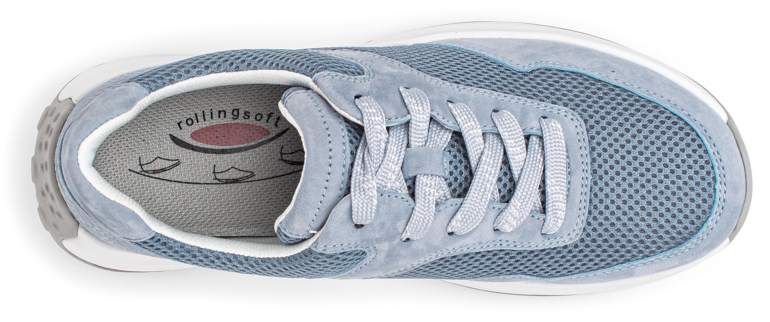 Gabor Rollingsoft Sneakers met sleehak , vrijetijdsschoen, lage schoen, veterschoen met optifit-voetbed