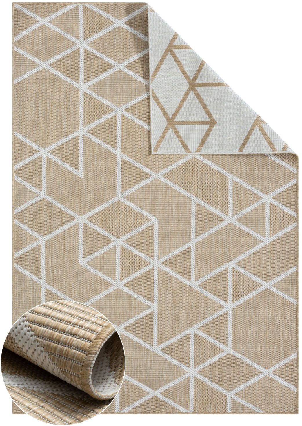 Myflair Möbel & Accessoires Vloerkleed Miller voorraadopruiming Omkeerbaar tapijt, modern ontwerp, geschikt voor buiten, balkon, terras
