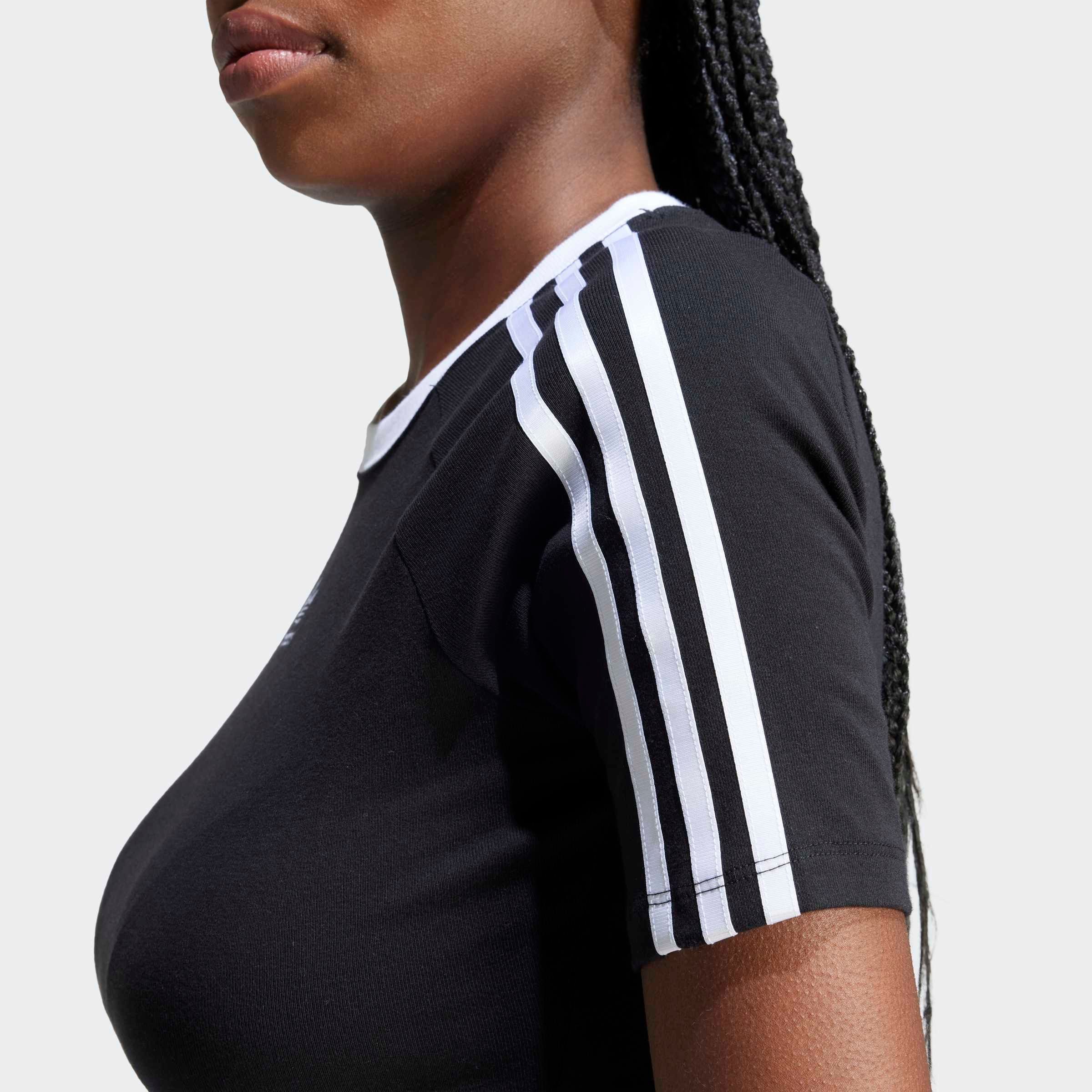 adidas Originals T-shirt 3 S BABY TEE Cropped drie-strepen shirt