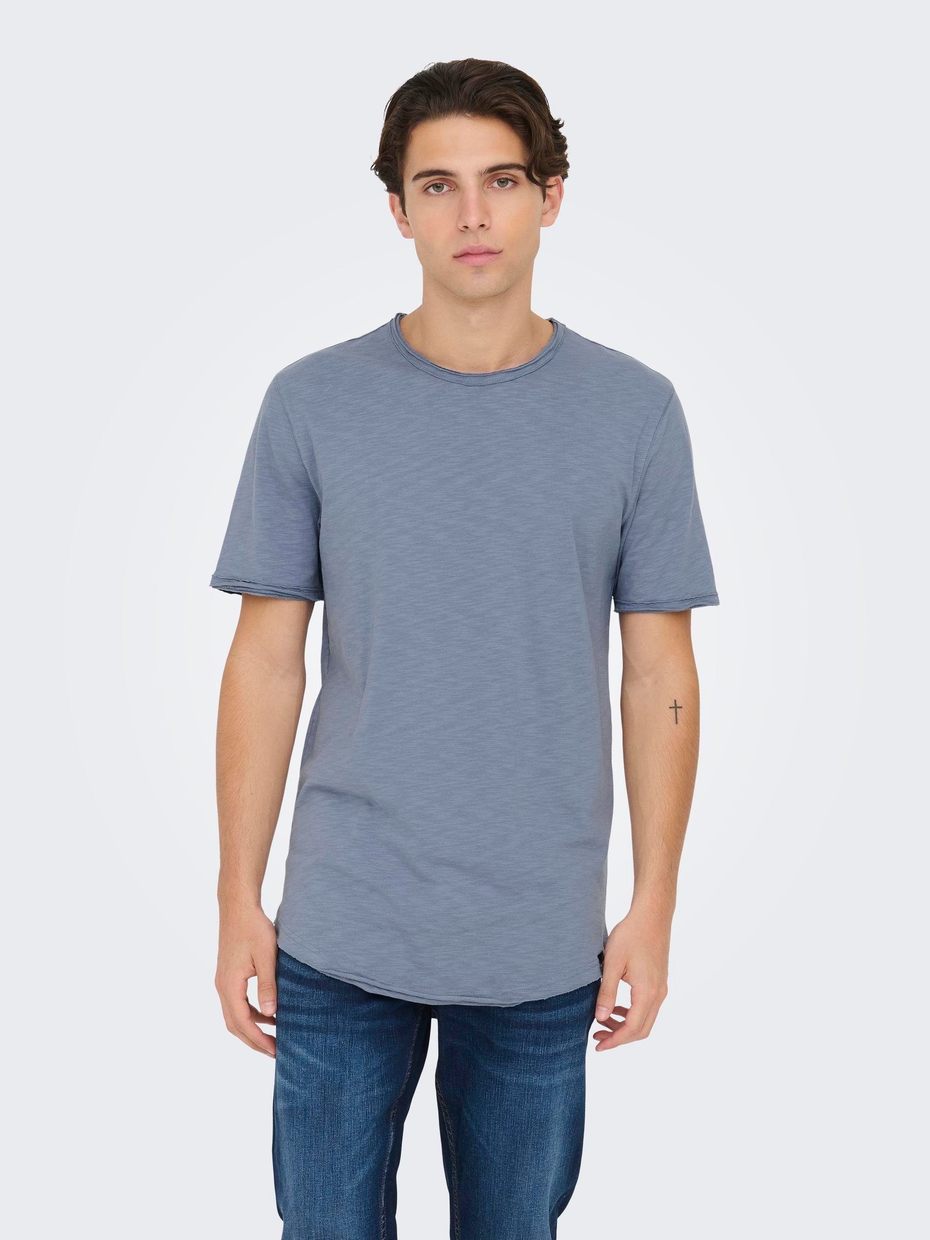 ONLY & SONS Shirt met ronde hals ONSBENNE LONGY SS TEE NF 7822 NOOS