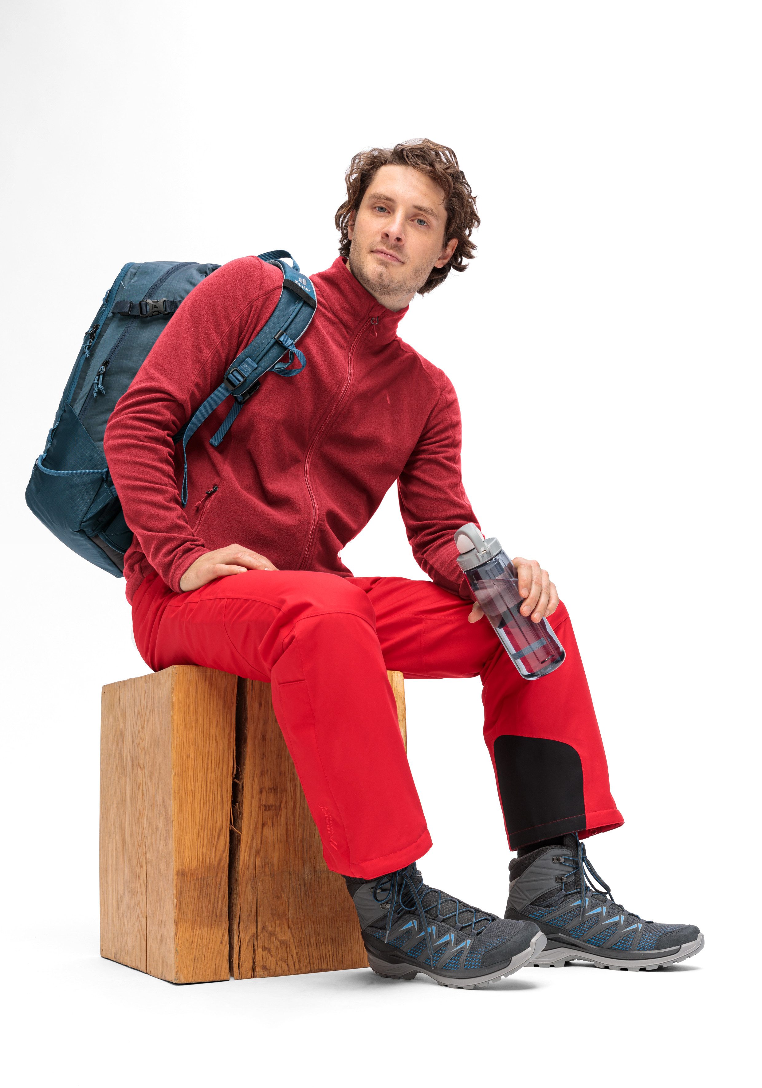 Maier Sports Fleecejack Dennis Jacket M Heren midlayer, onderhoudsvriendelijk fleece met 2 ritszakken