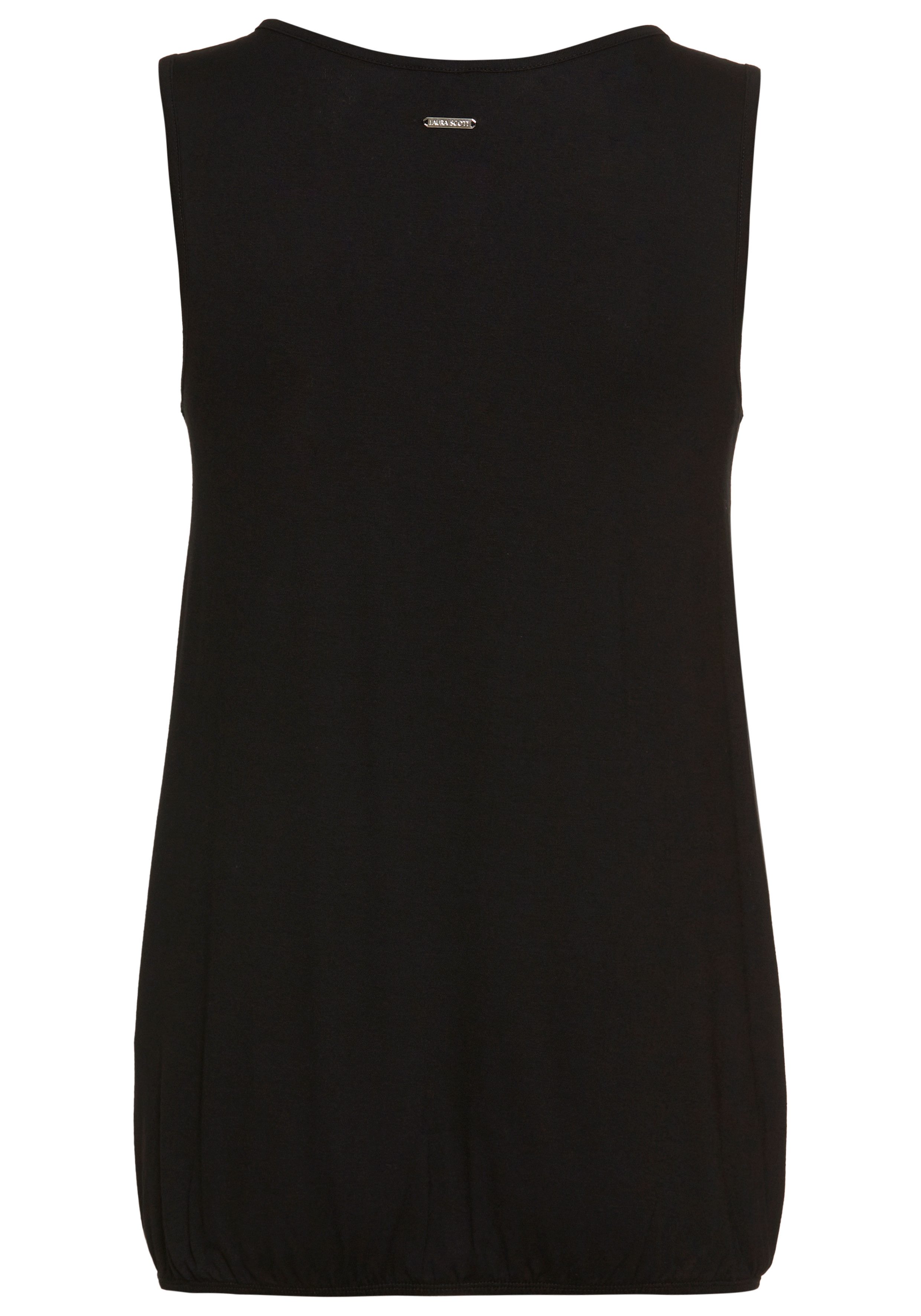 Laura Scott Tanktop met subtiele plooien aan de ronde hals - nieuwe collectie