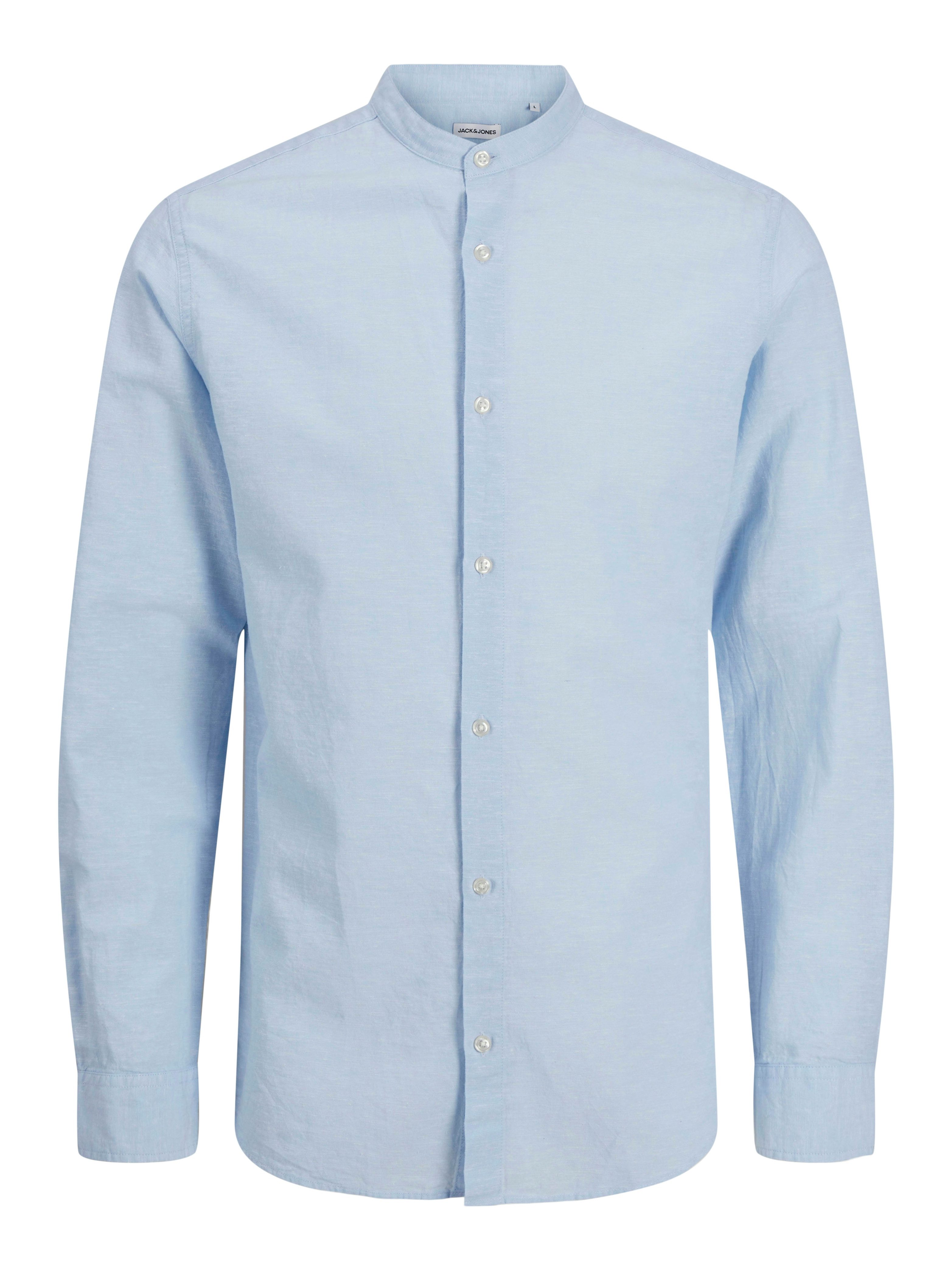 Jack & Jones PlusSize Overhemd met lange mouwen JJEBREEZE LINEN BLE BAND SHIRT LS SN PLS