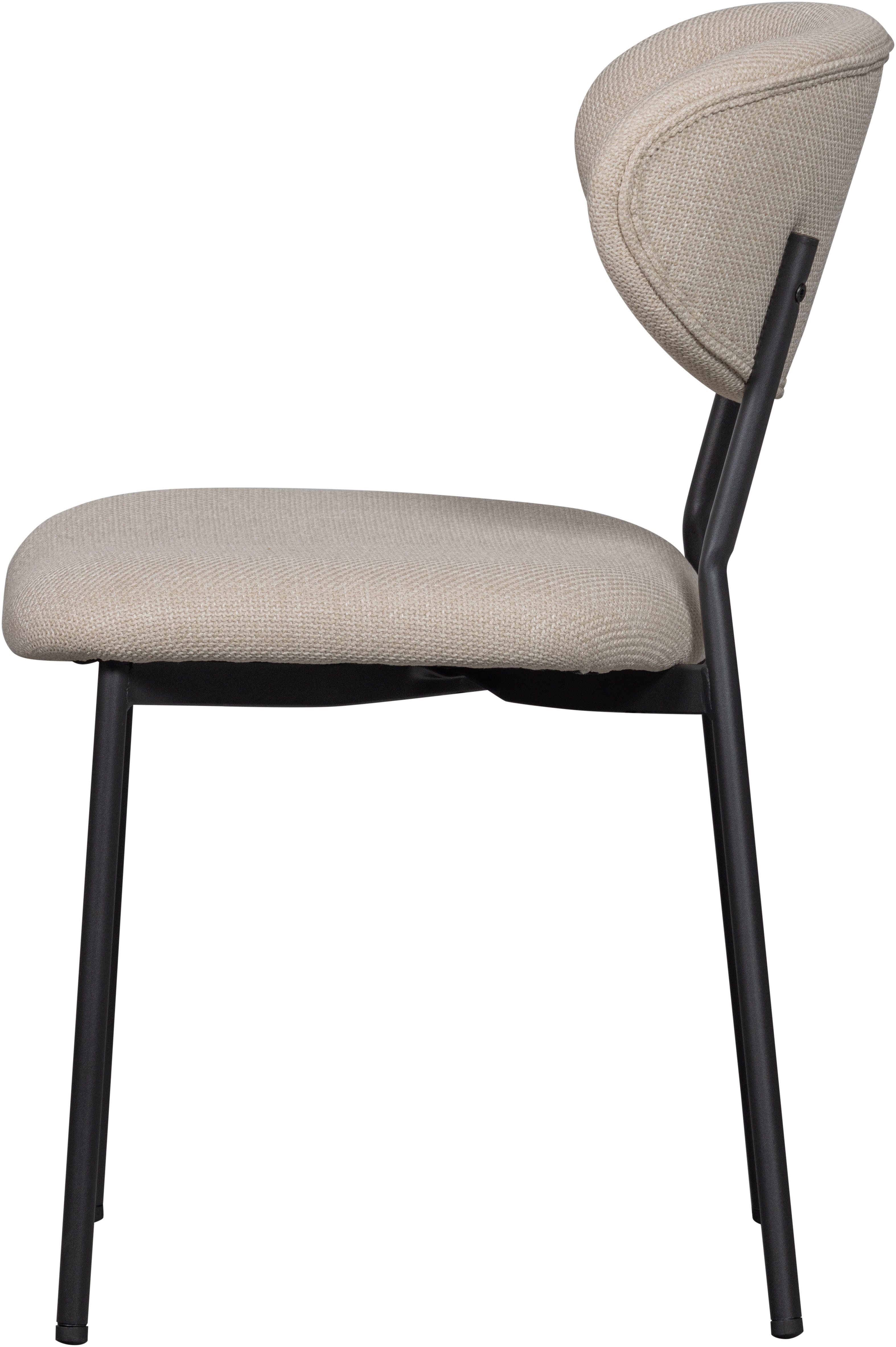 WOOOD Eetkamerstoel KJELD gevoerd met geweven stof, hoogte 79 cm (set, 2 stuks)