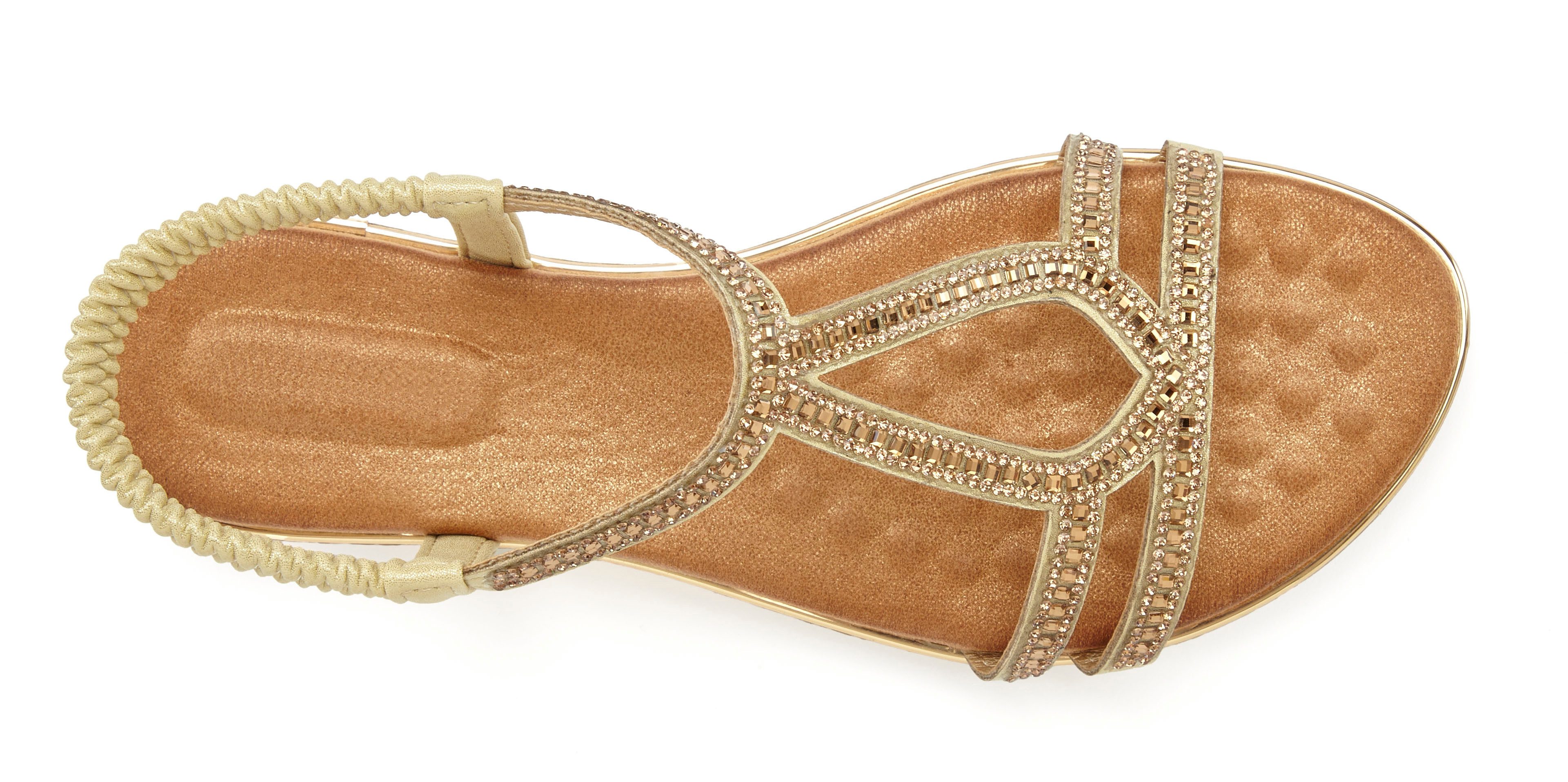 Vivance Sandalen Sandalet, Zomerschoen met glinsterende versieringen en elastische bandjes