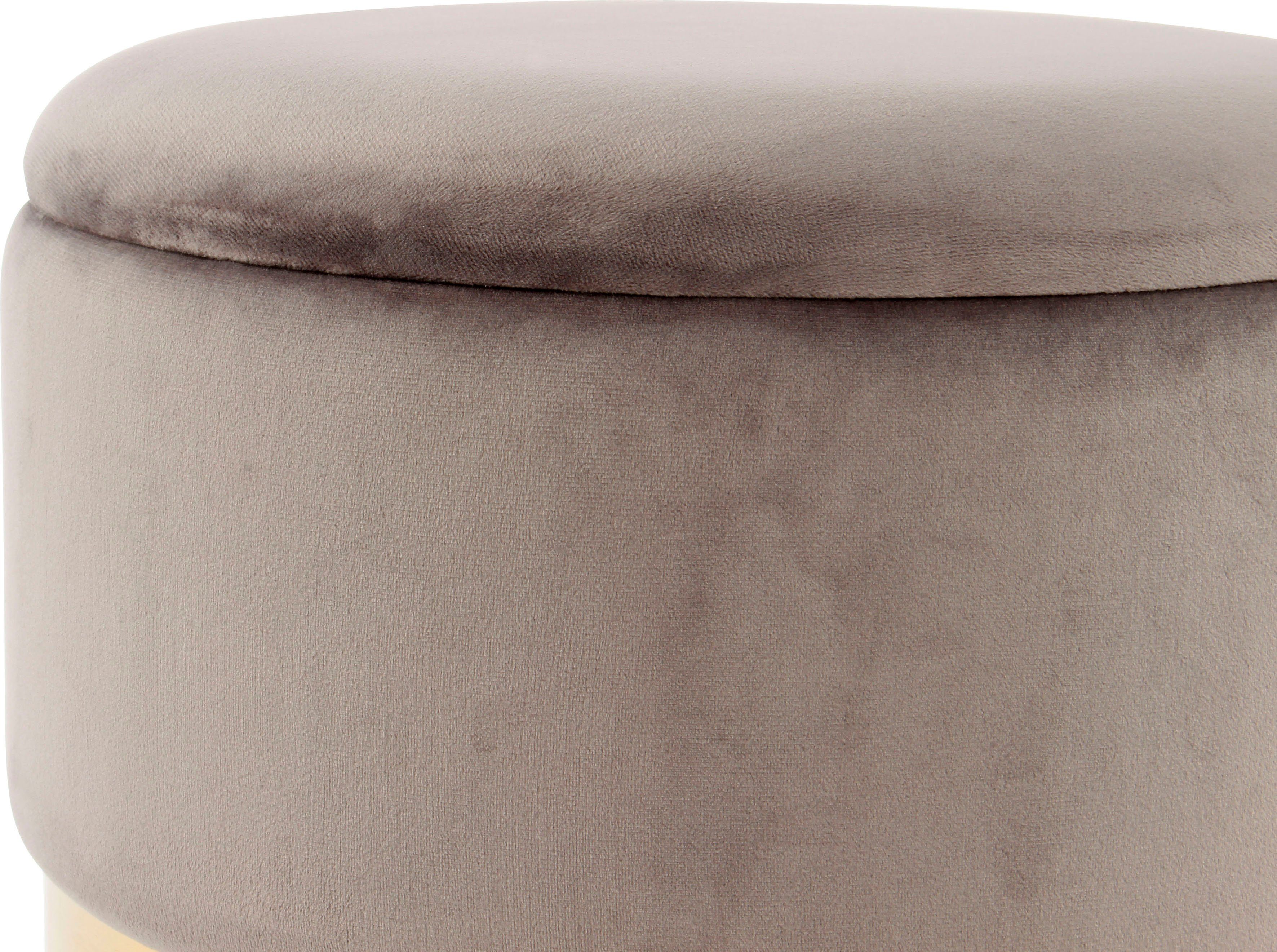 Kayoom Hocker met bergruimte Kruk Zora 125 2-delige set, fluweelzachte stof bekleding, ronde elegante vorm (set, 2 stuks)
