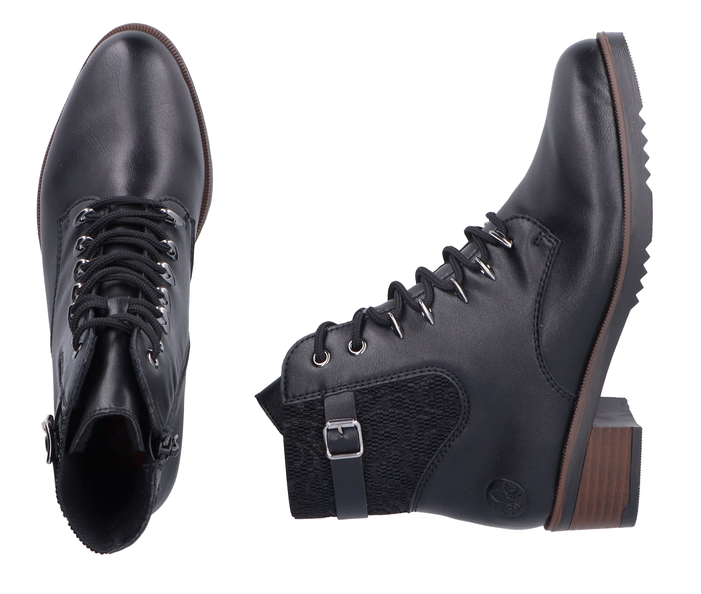 Rieker Veterlaarsjes , veterschoenen, trachtenenkellaars, blokhak, binnenrits