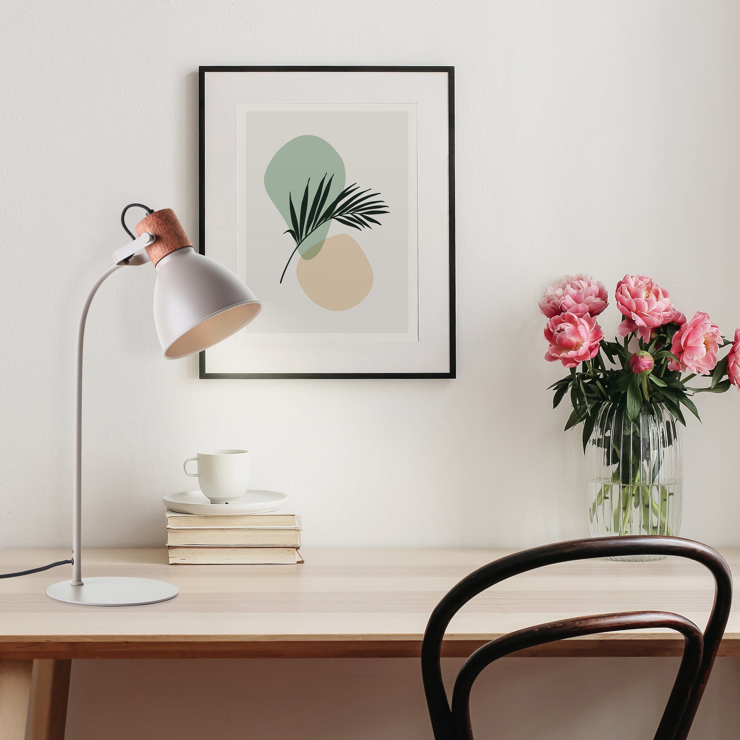 Brilliant Leuchten Tafellamp Erena Hoogte 52 cm, E27, metaal/hout