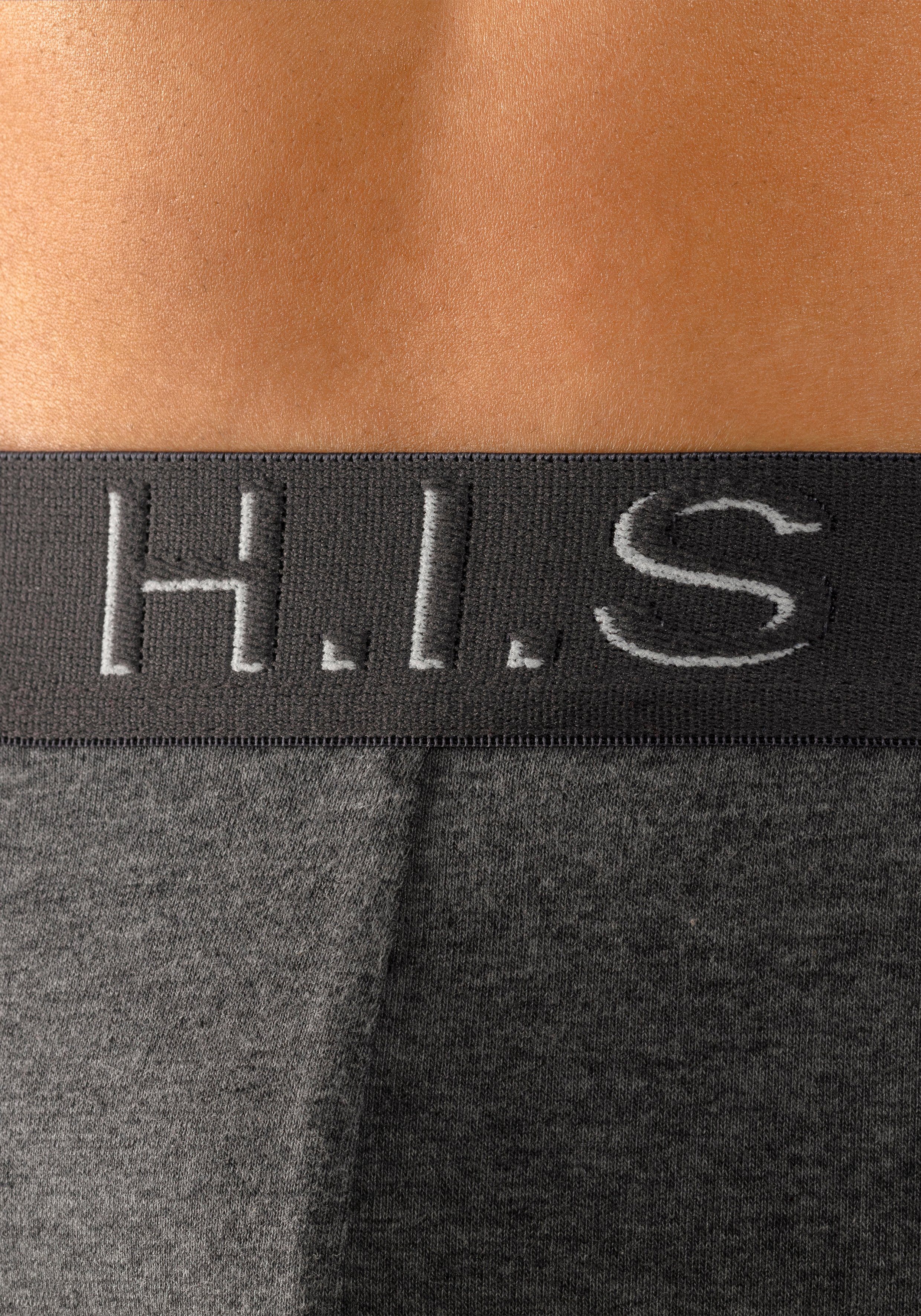 H.I.S Hipster strak zittende boxershorts aan de webband met logo-opdruk met 3d-effect (set, 5 stuks)