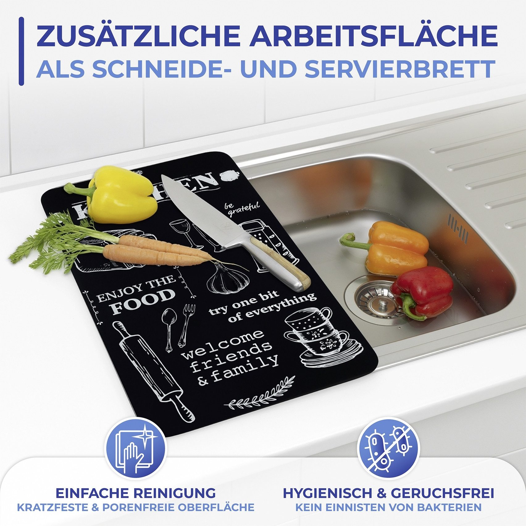 Maximex Kookplaatdeksel Universeel model KEUKENREGELS voor inductie-, keramische-, elektrische- en gasfornuizen, in hoogte verstelbaar (set, 2-delig)