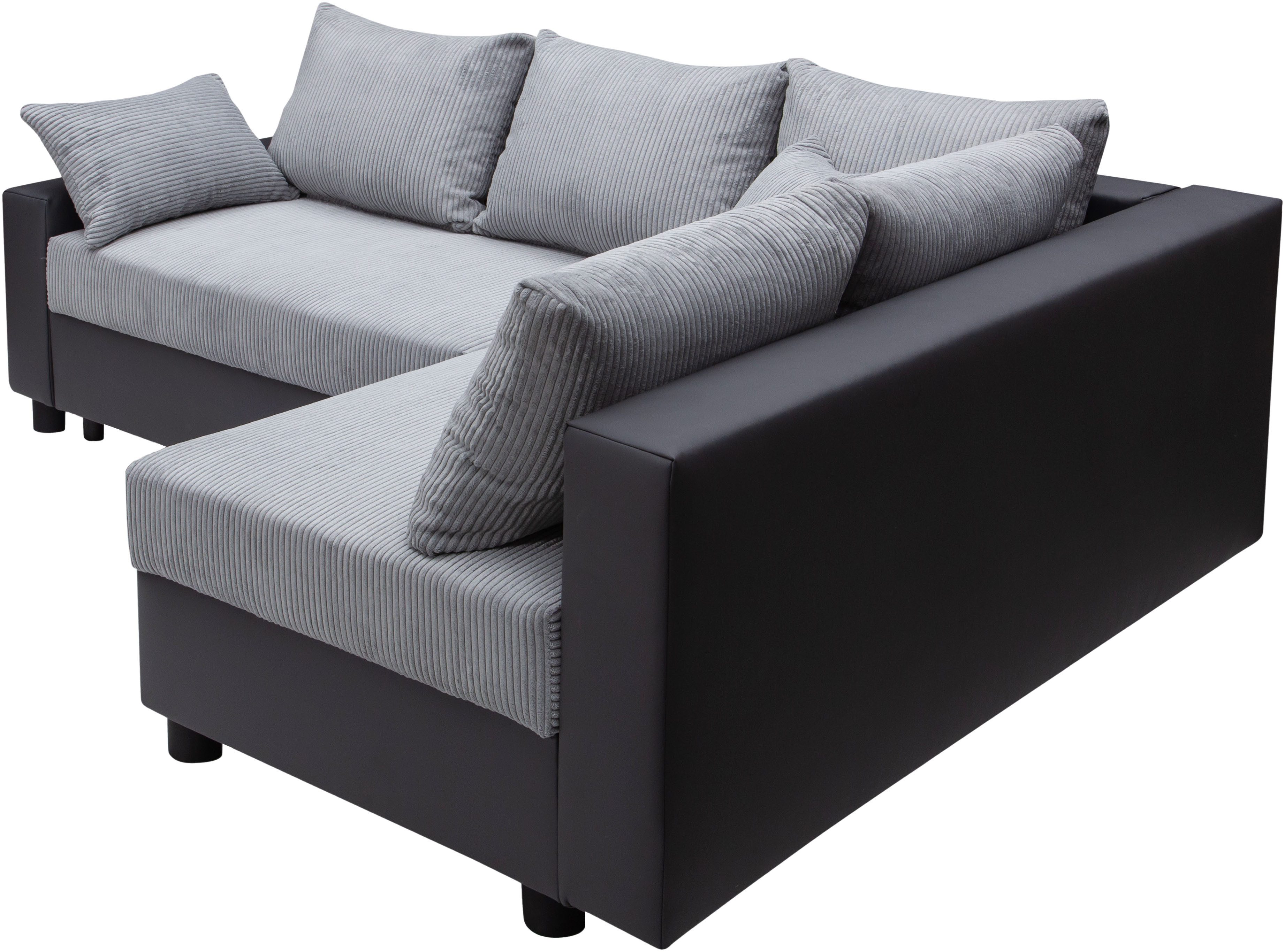 COLLECTION AB Hoekbank Parma L-vorm met slaapfunctie en bedlade, inclusief kussens, bonell-federkern