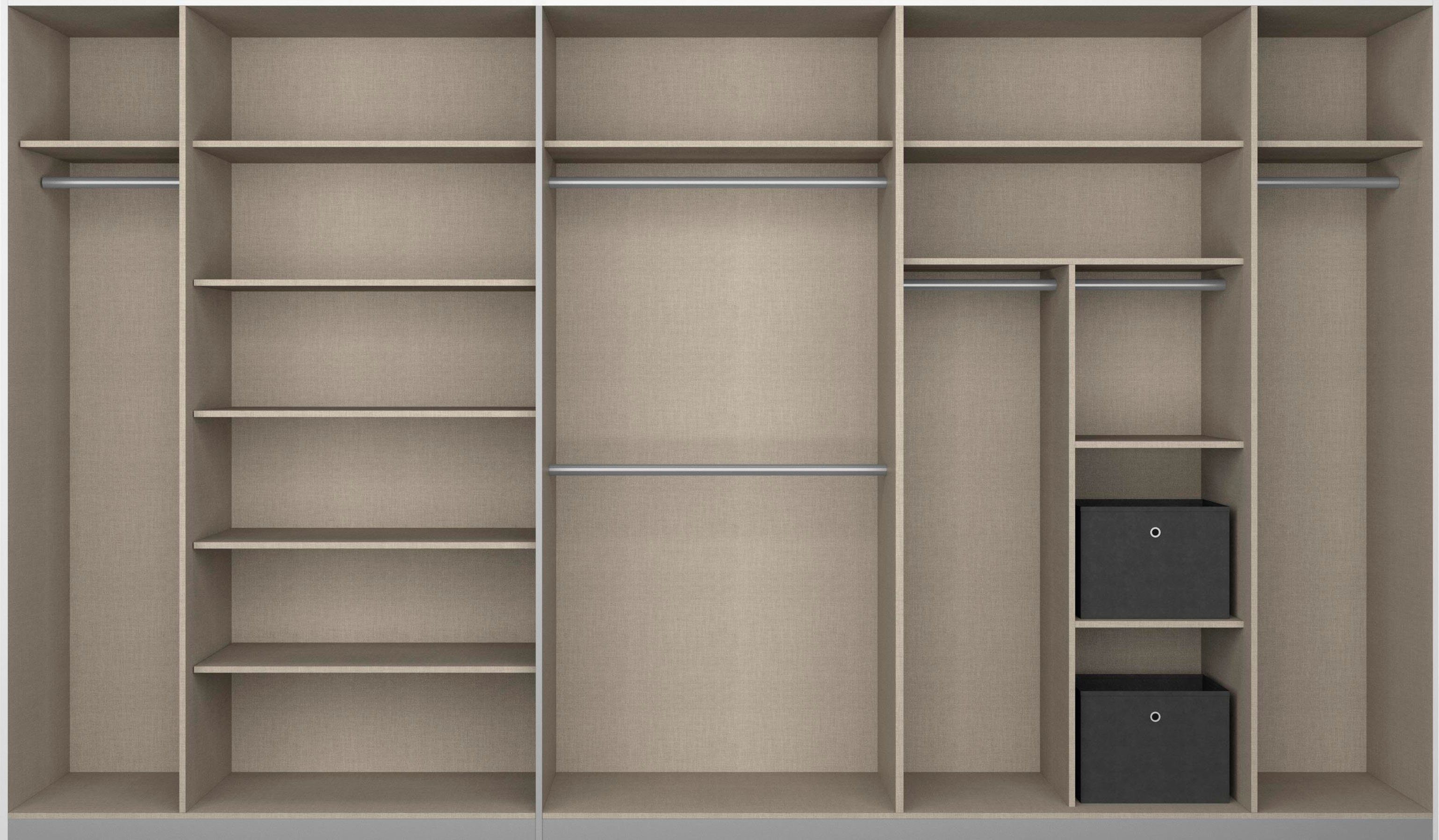 rauch Schuifdeurkast Kledingkast kast garderobe CORTONA met passe-partout en optionele verlichting inclusief indeling 2 boxen en planken