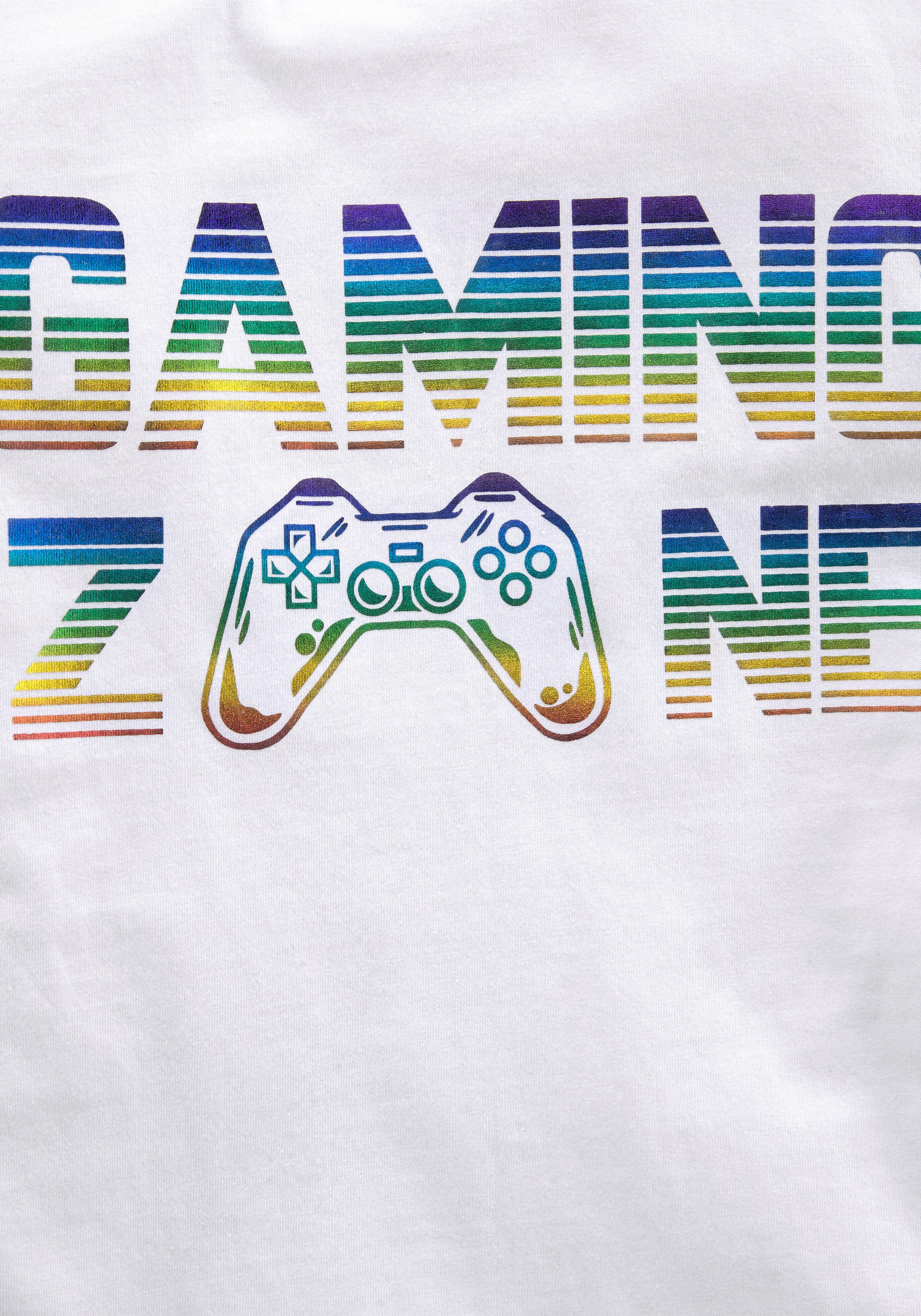 KIDSWORLD T-shirt GAMING ZONE Korte mouwen, basic pasvorm, bedrukt, ronde hals