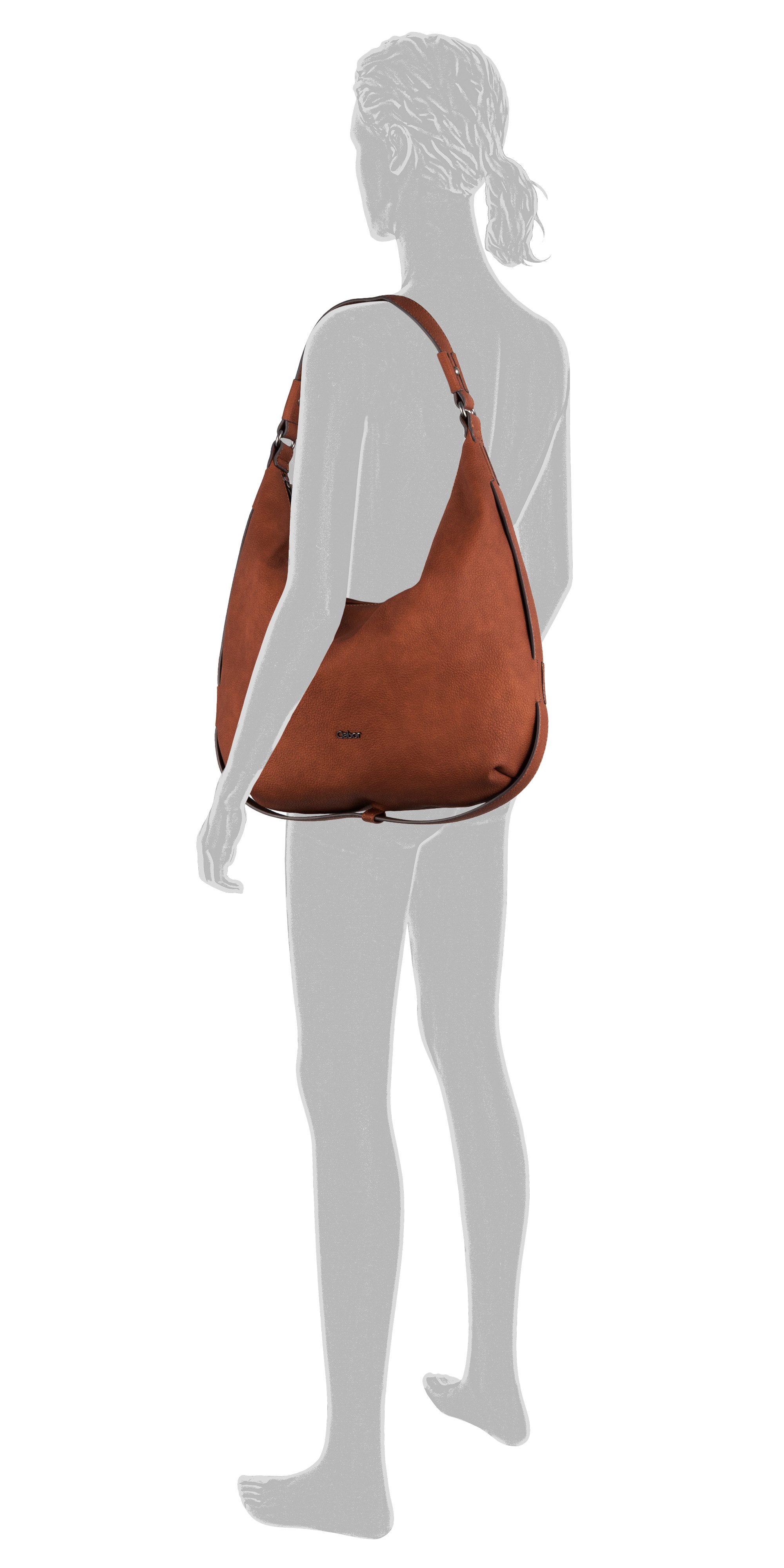 Gabor Hobo-tas Malu van zacht nerf imitatieleer met verfijnde cut-outs